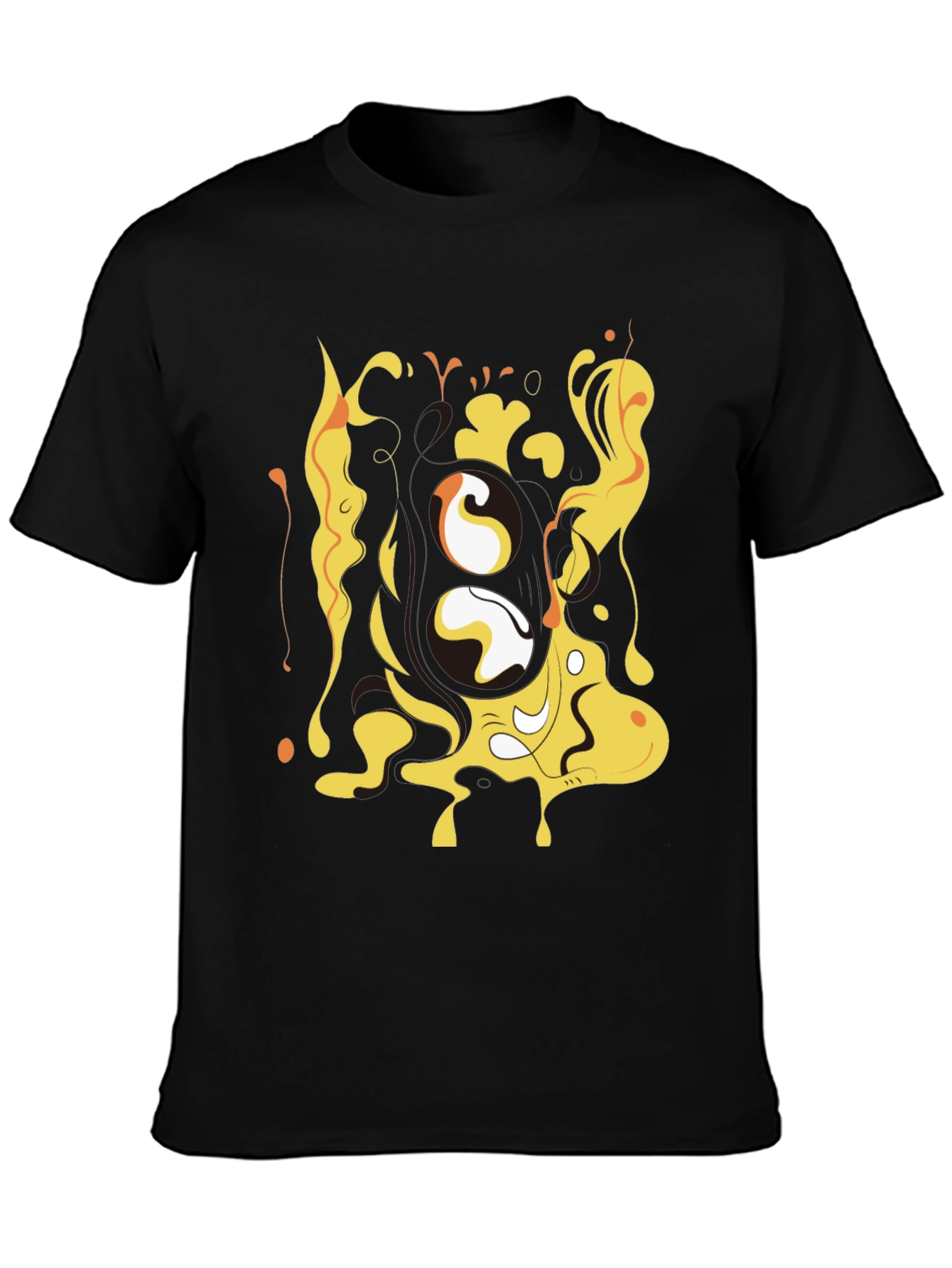 Black Abstract Graphic Print Black T-Shirt view 3