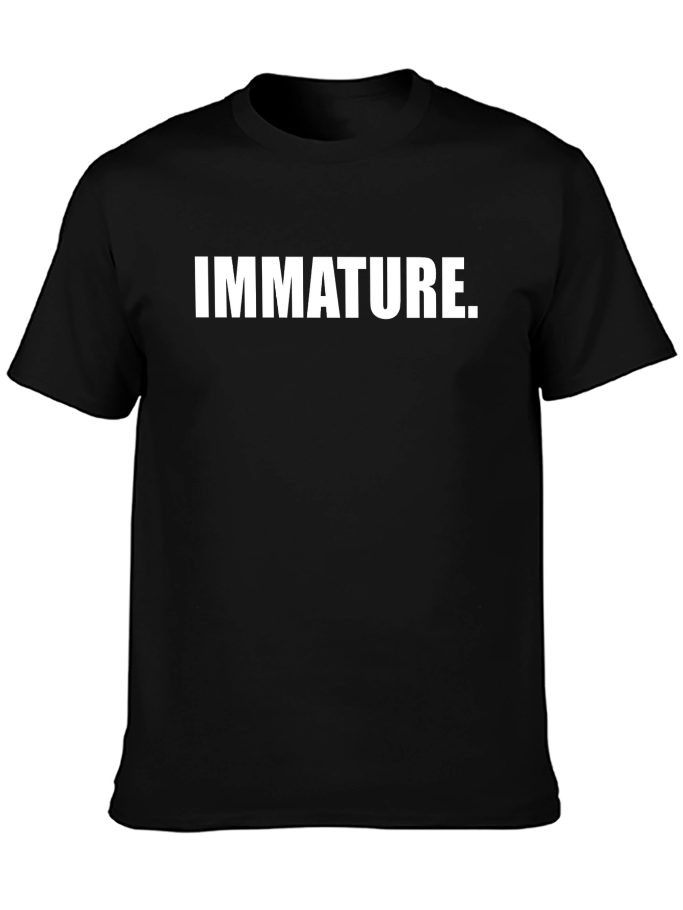 Black Immature Slogan Tee - Mens Crewneck Shirt view 3