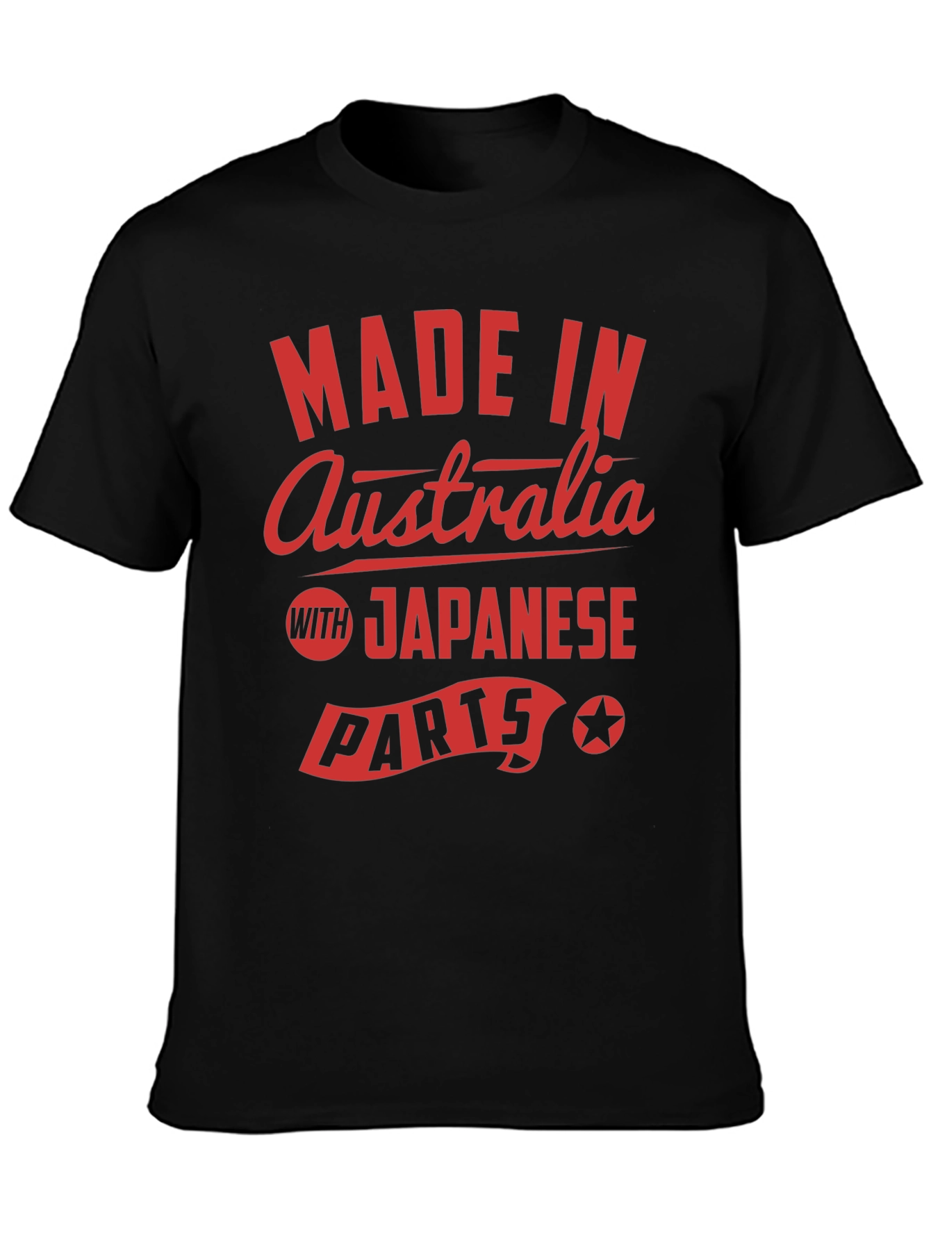 Black Made In Australia with Japanese Parts T-Shirt view 3
