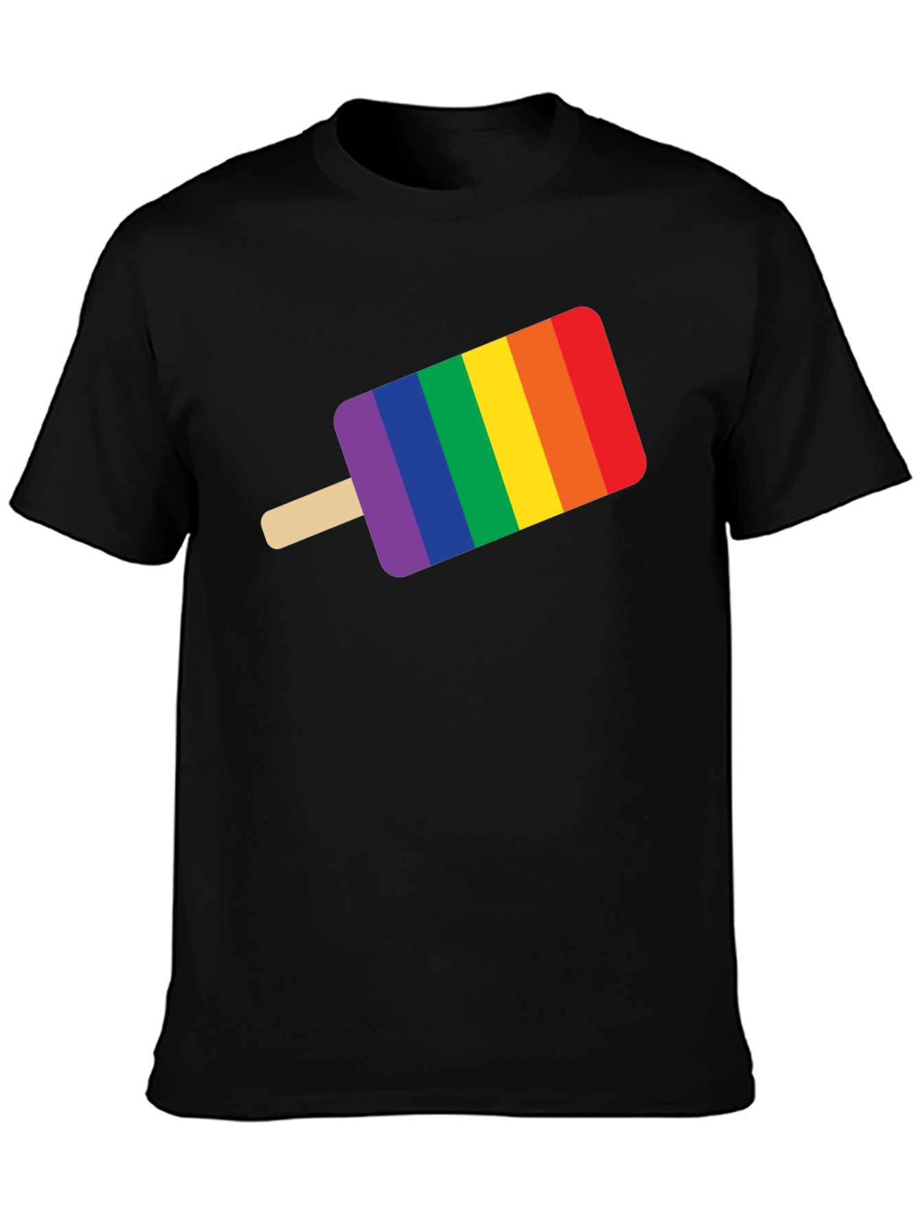 Black Pride Popsicle Graphic Tee - Black Cotton T-Shirt view 3