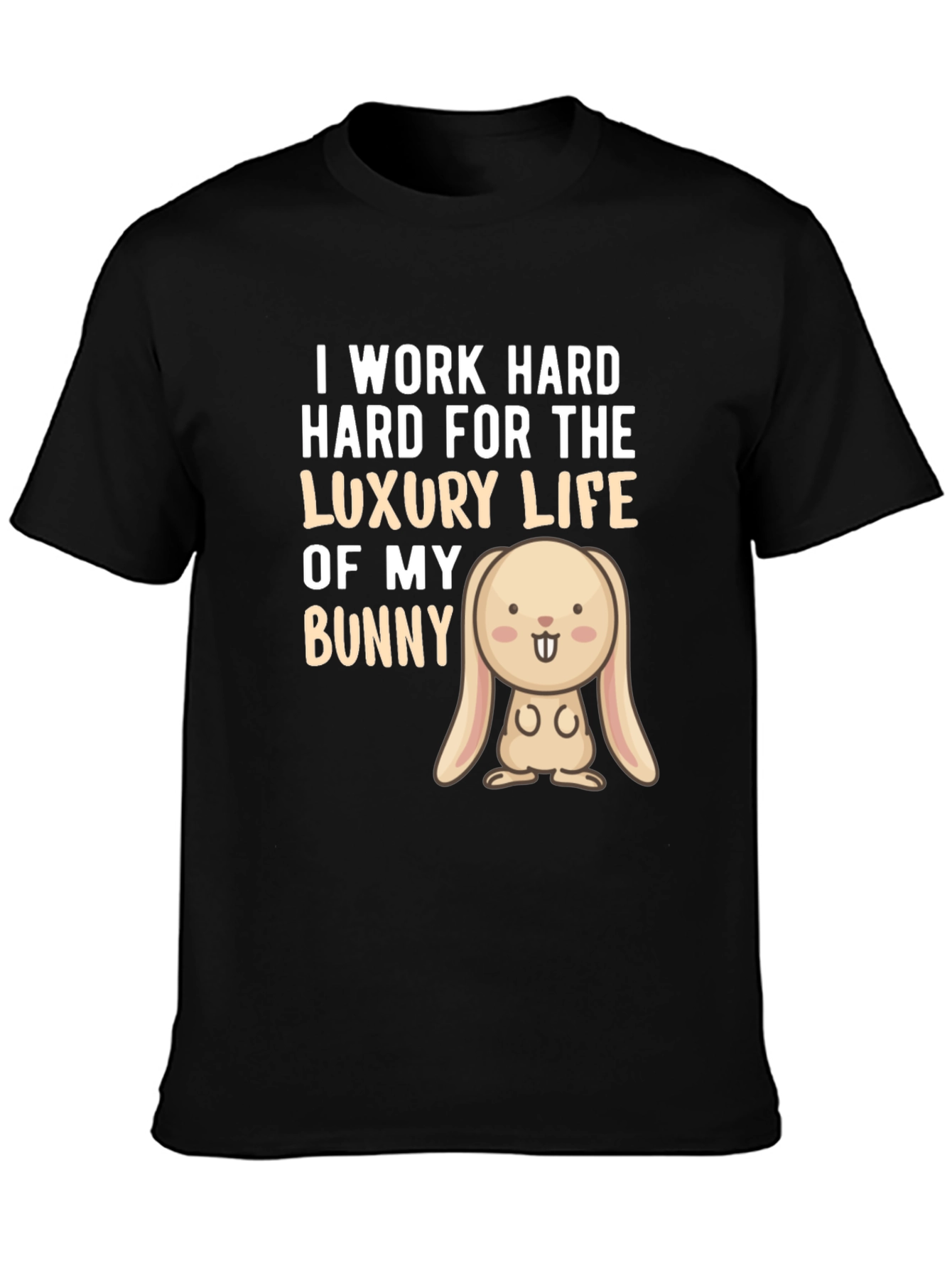 Black Luxury Bunny Life T-Shirt view 3