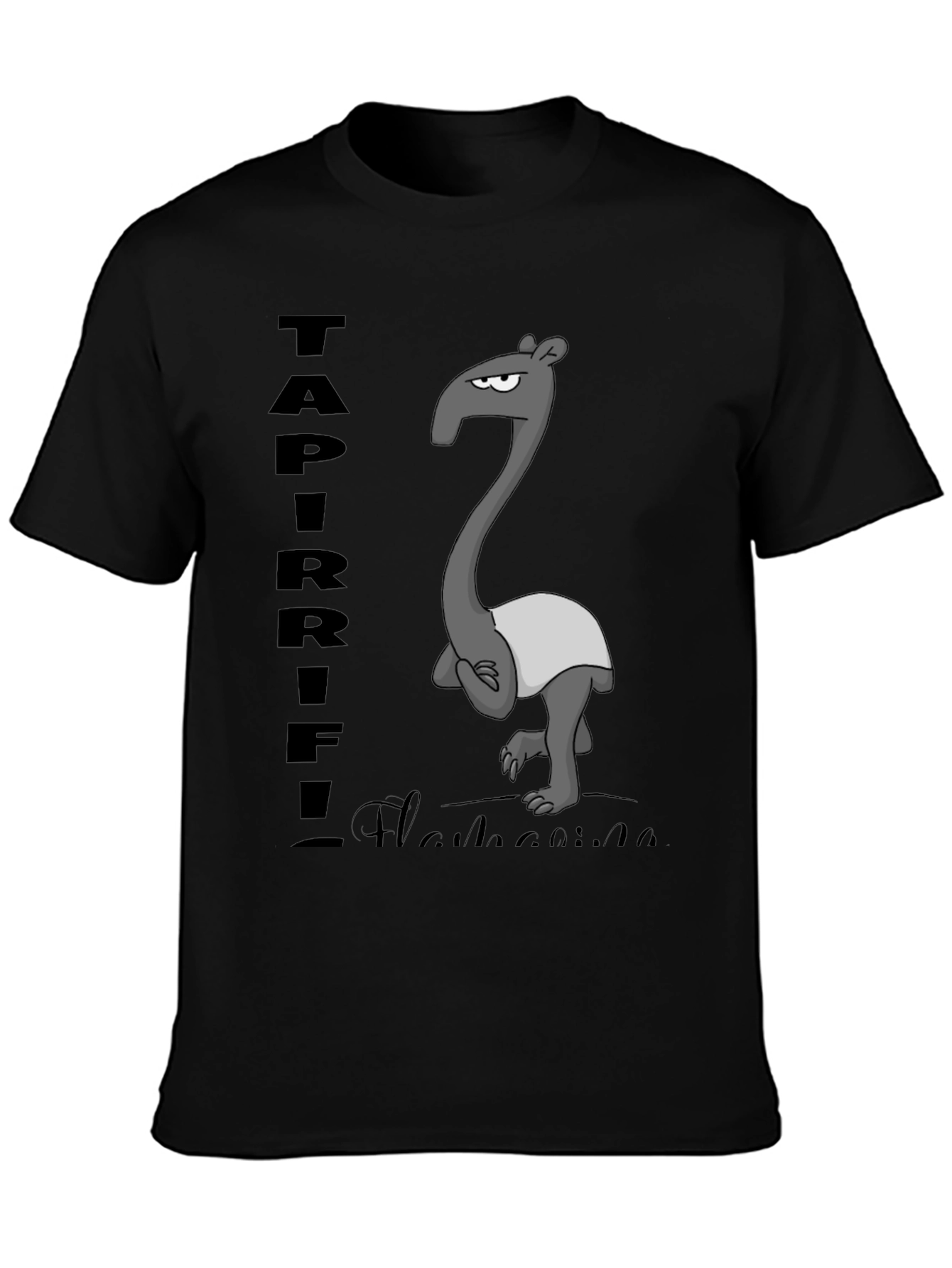Black Tapir T-Shirt - Funny Cartoon Animal Tee view 3