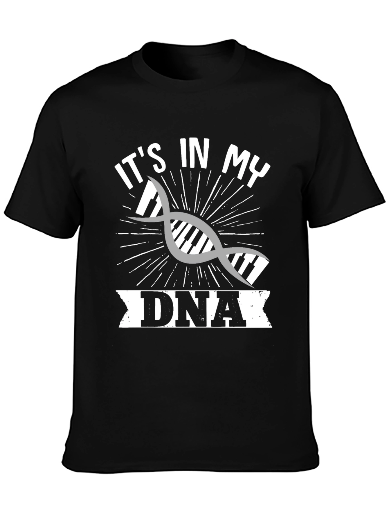 Black It's In My DNA Piano T-Shirt view 3