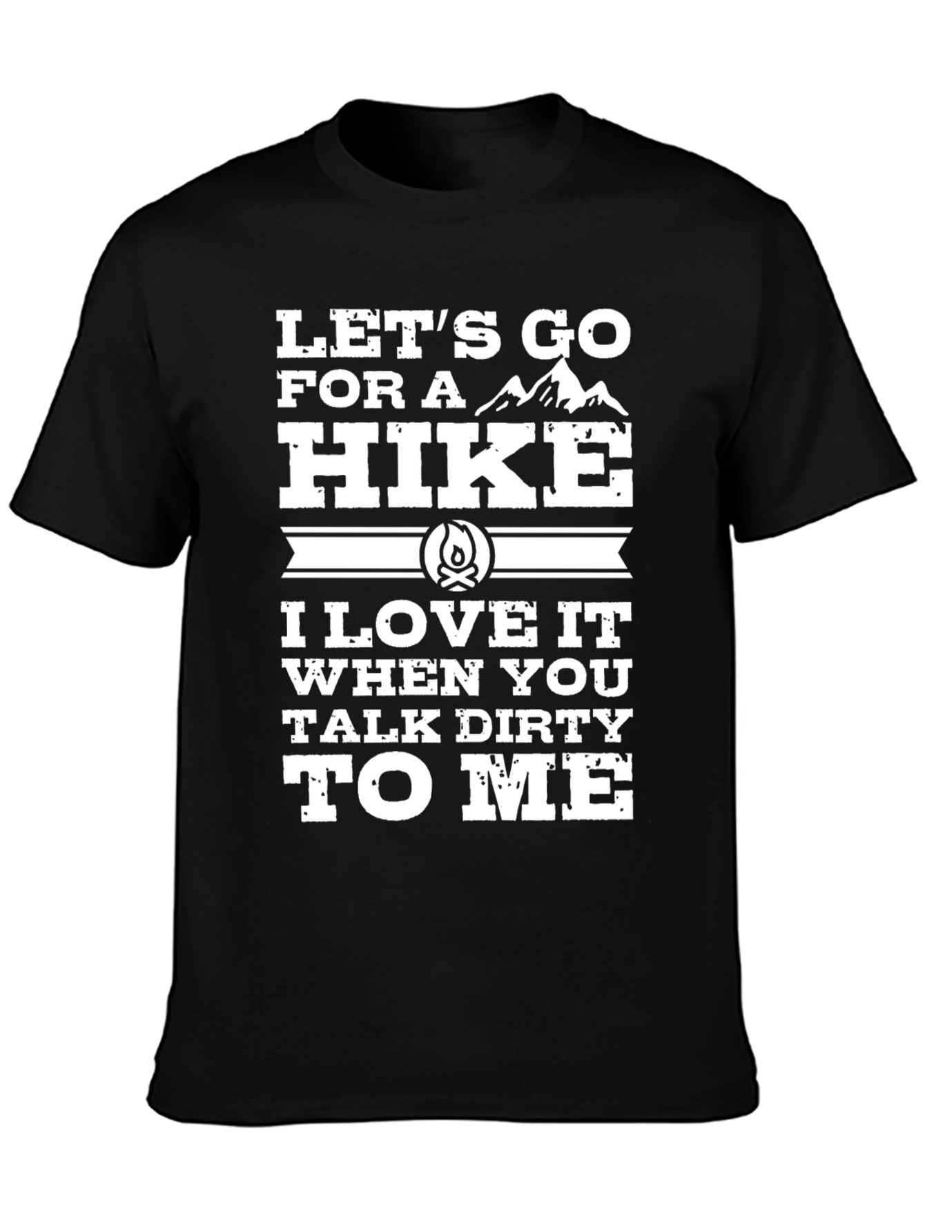 Black Let's Go For A Hike T-Shirt - Funny Hiking Tee view 3