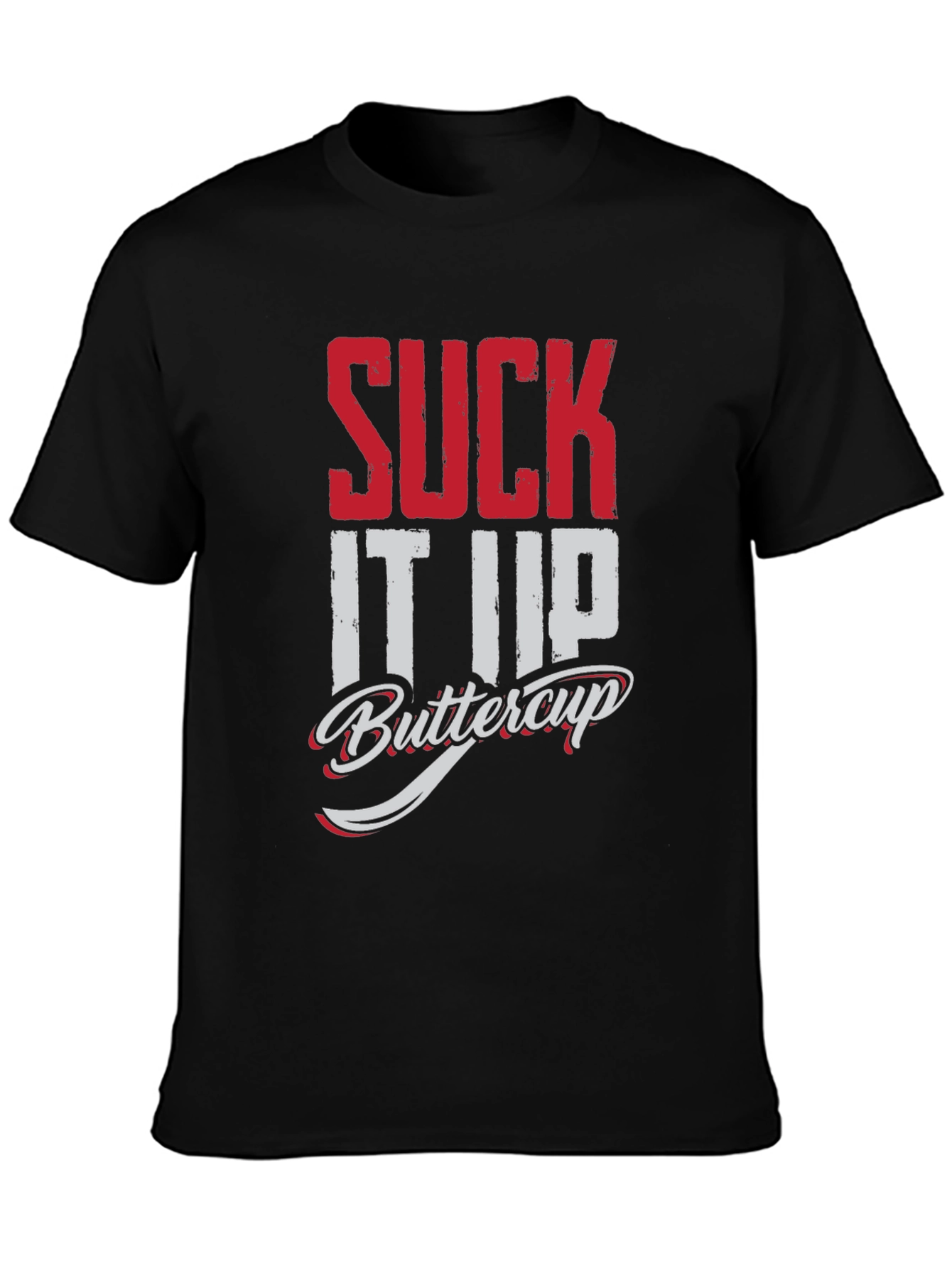Black Suck It Up Buttercup Graphic Tee - Black view 3
