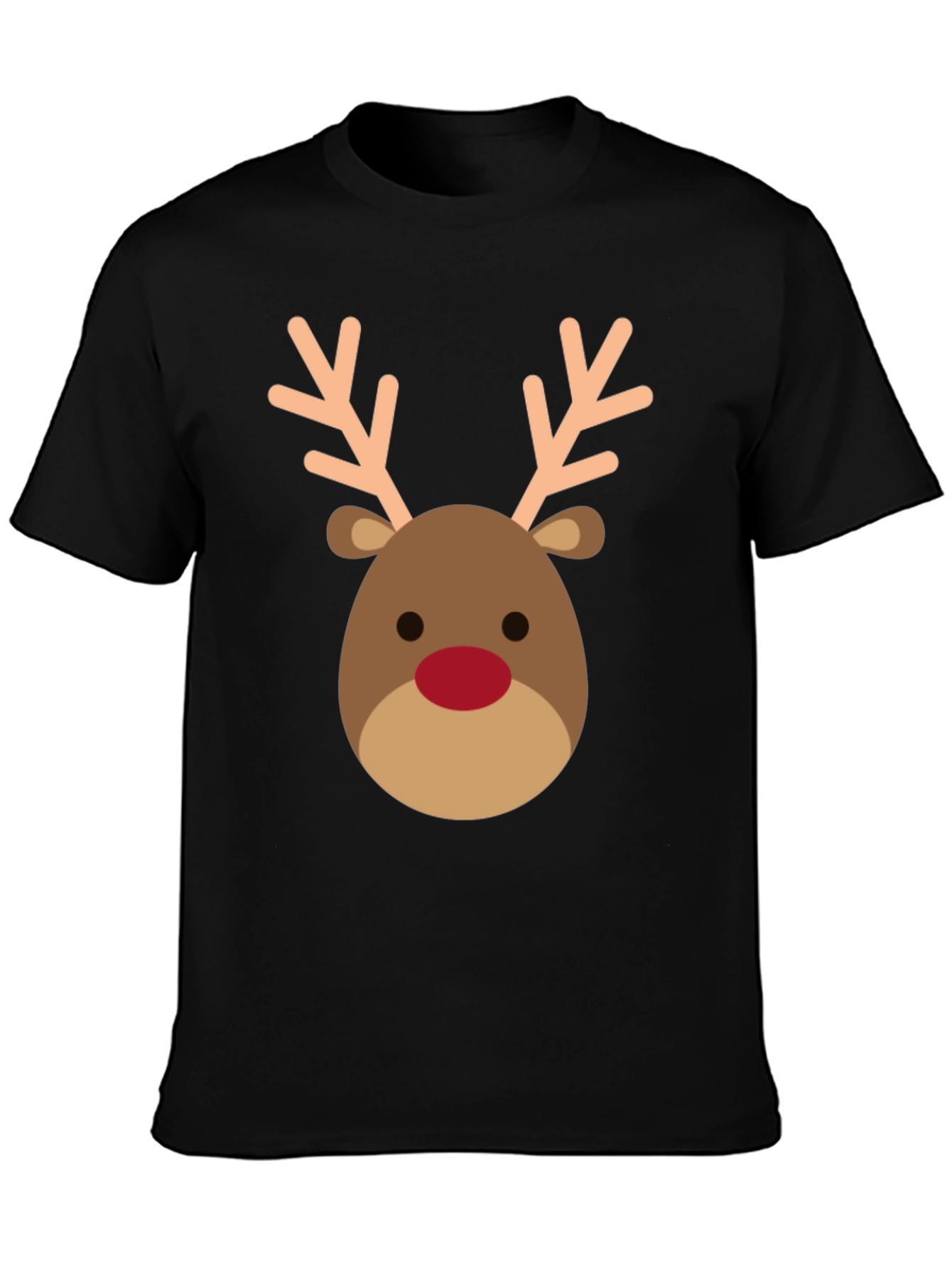 Black Reindeer Graphic Tee - Holiday Festive Shirt view 3