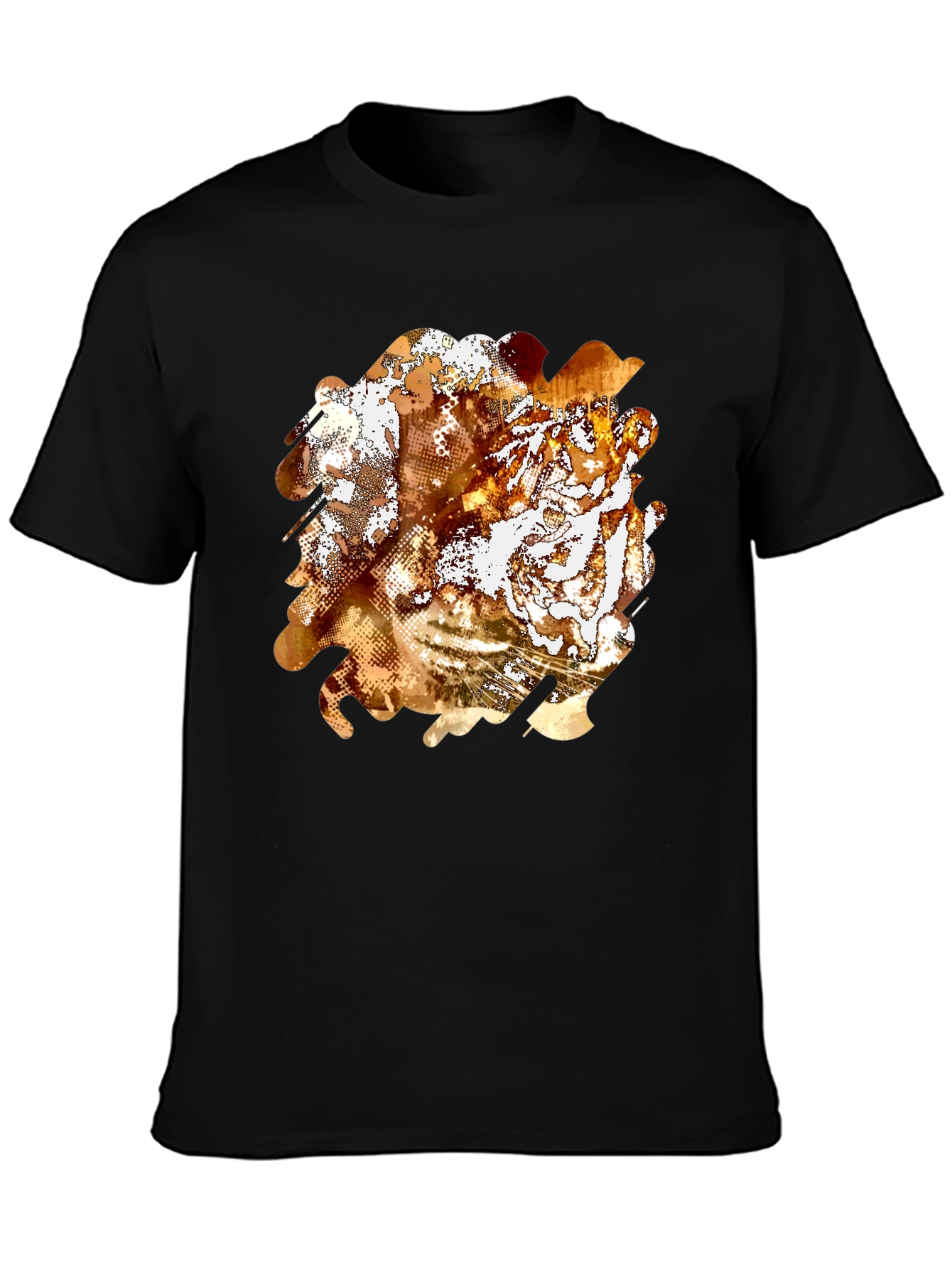 Black Abstract Graphic Print Black T-Shirt view 3