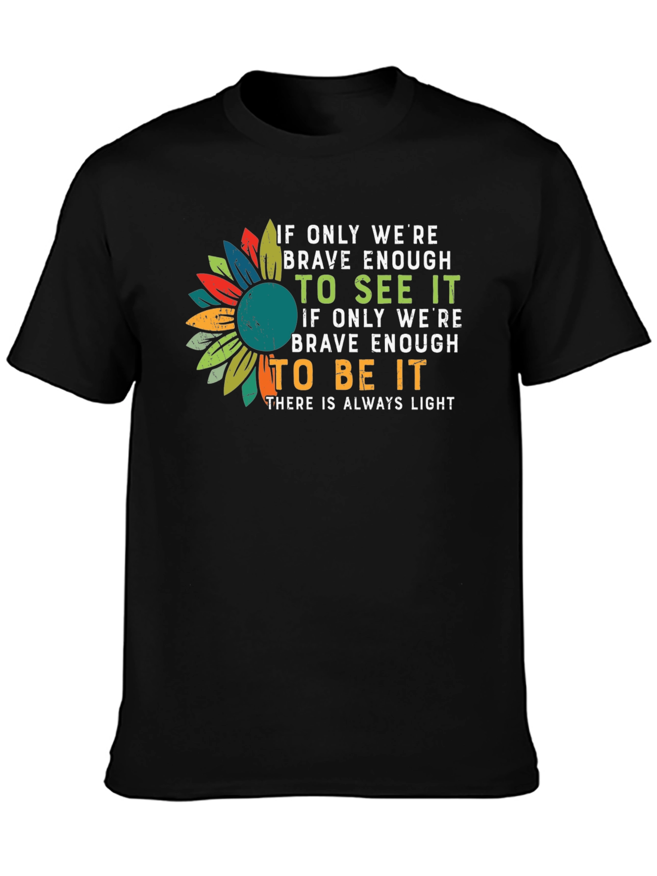 Black Sunflower Inspirational T-Shirt view 3