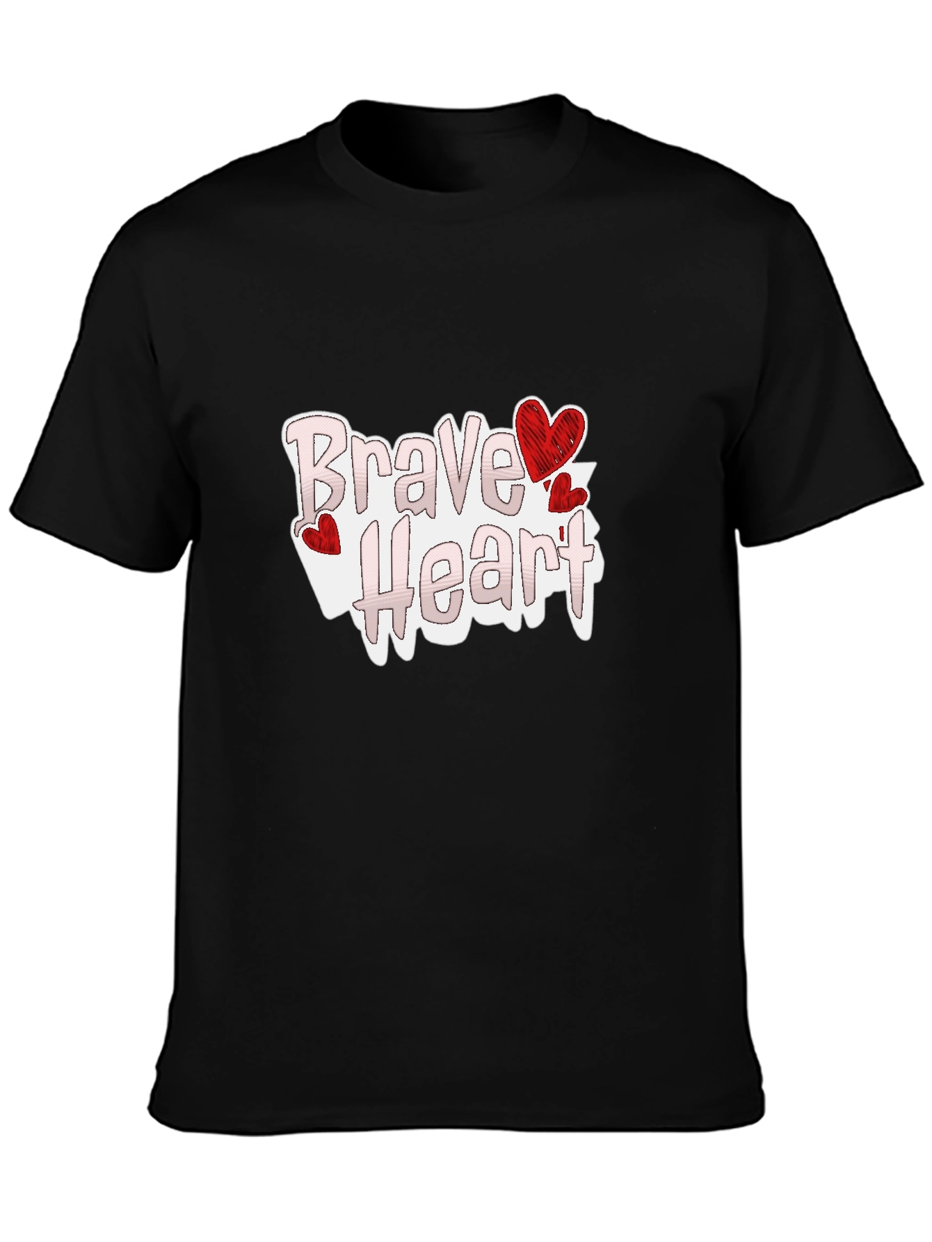 Black Brave Heart Graphic Tee - Love Valentine's Day view 3