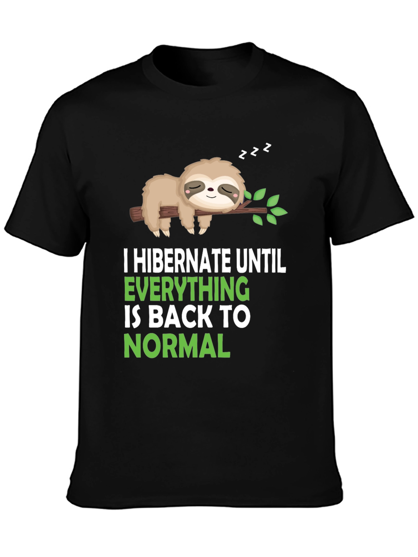 Black Hibernation Sloth Graphic Tee - Soft Cotton Blend view 3