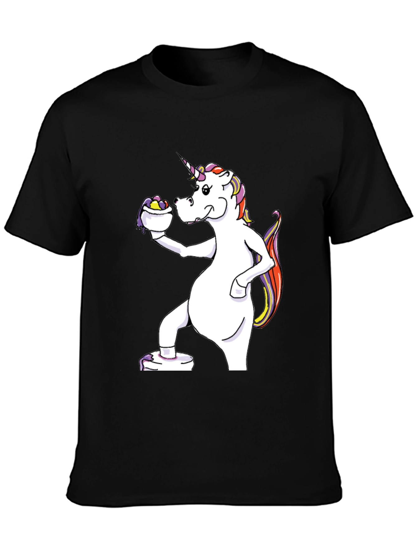 Black Unicorn Easter Egg Hunt T-Shirt view 3