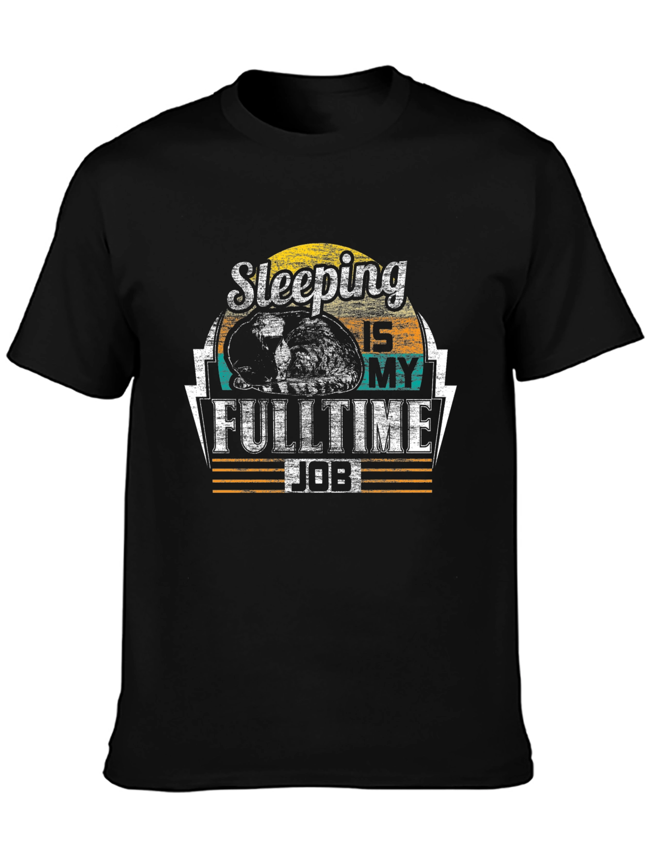 Black Sleeping Is My Full Time Job Graphic T-Shirt view 3