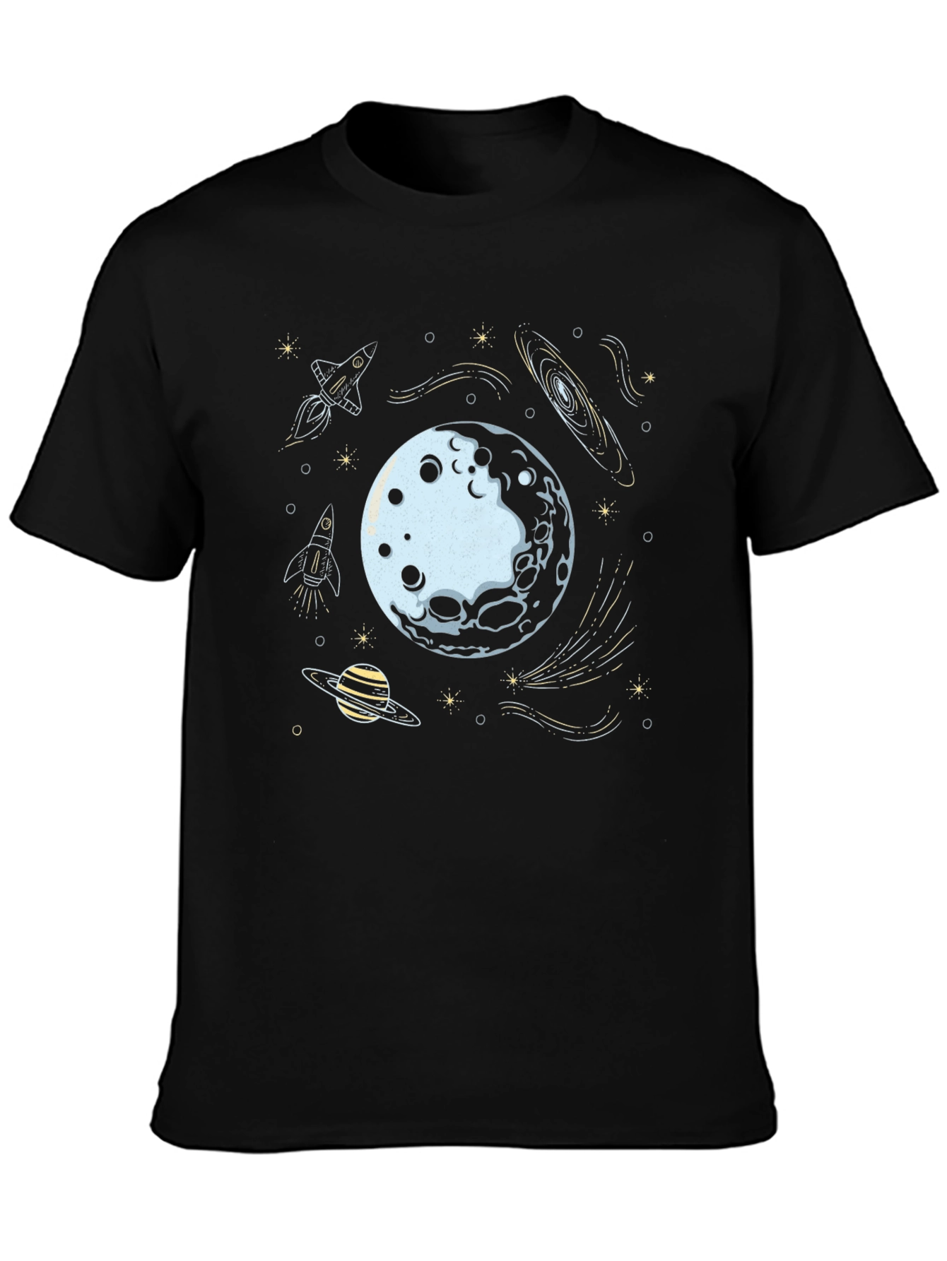 Black Space Explorer Graphic Tee - Black Cotton Blend view 3