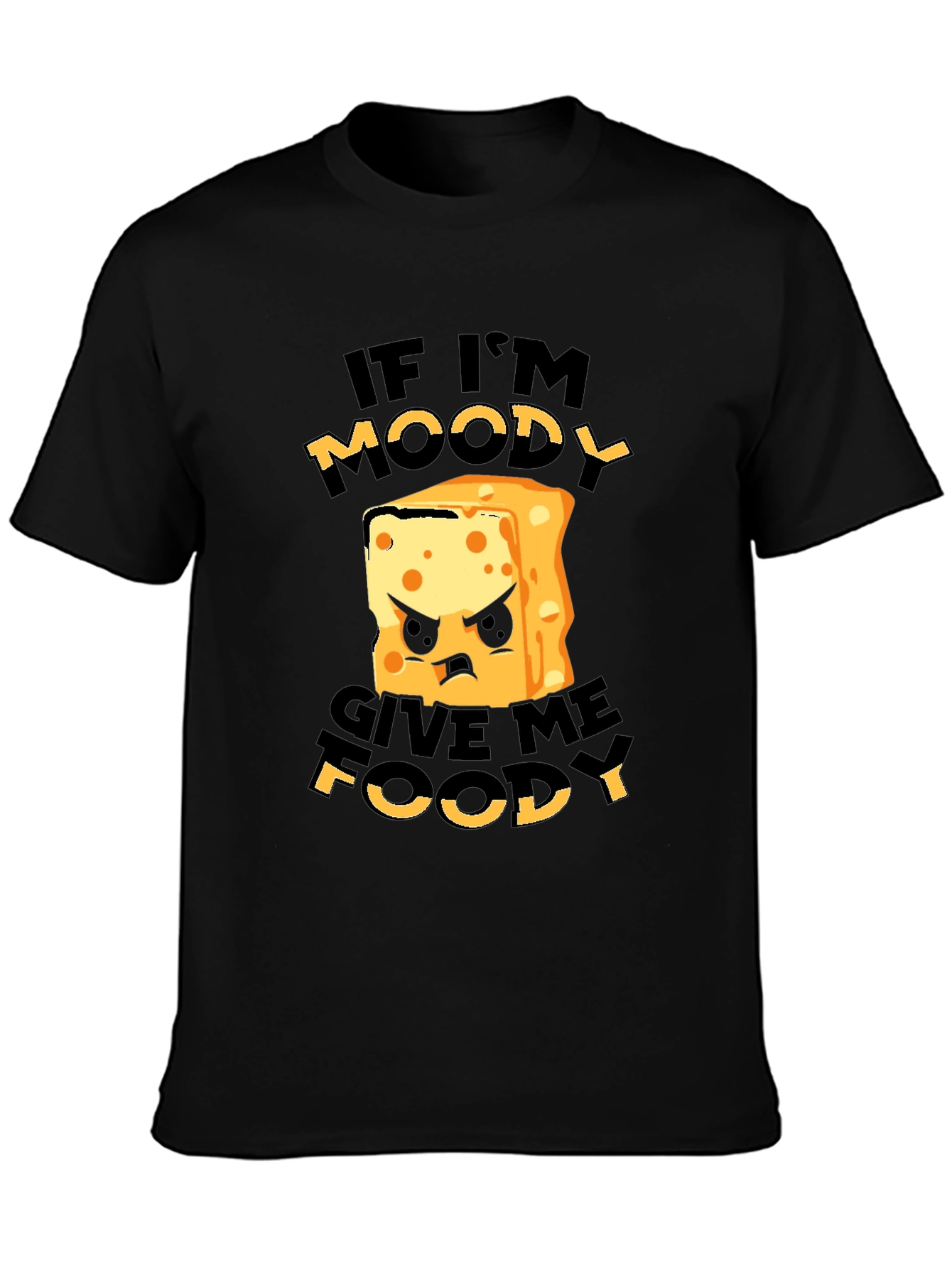 Black Moody Foodie Black T-Shirt - Funny Graphic Tee view 3
