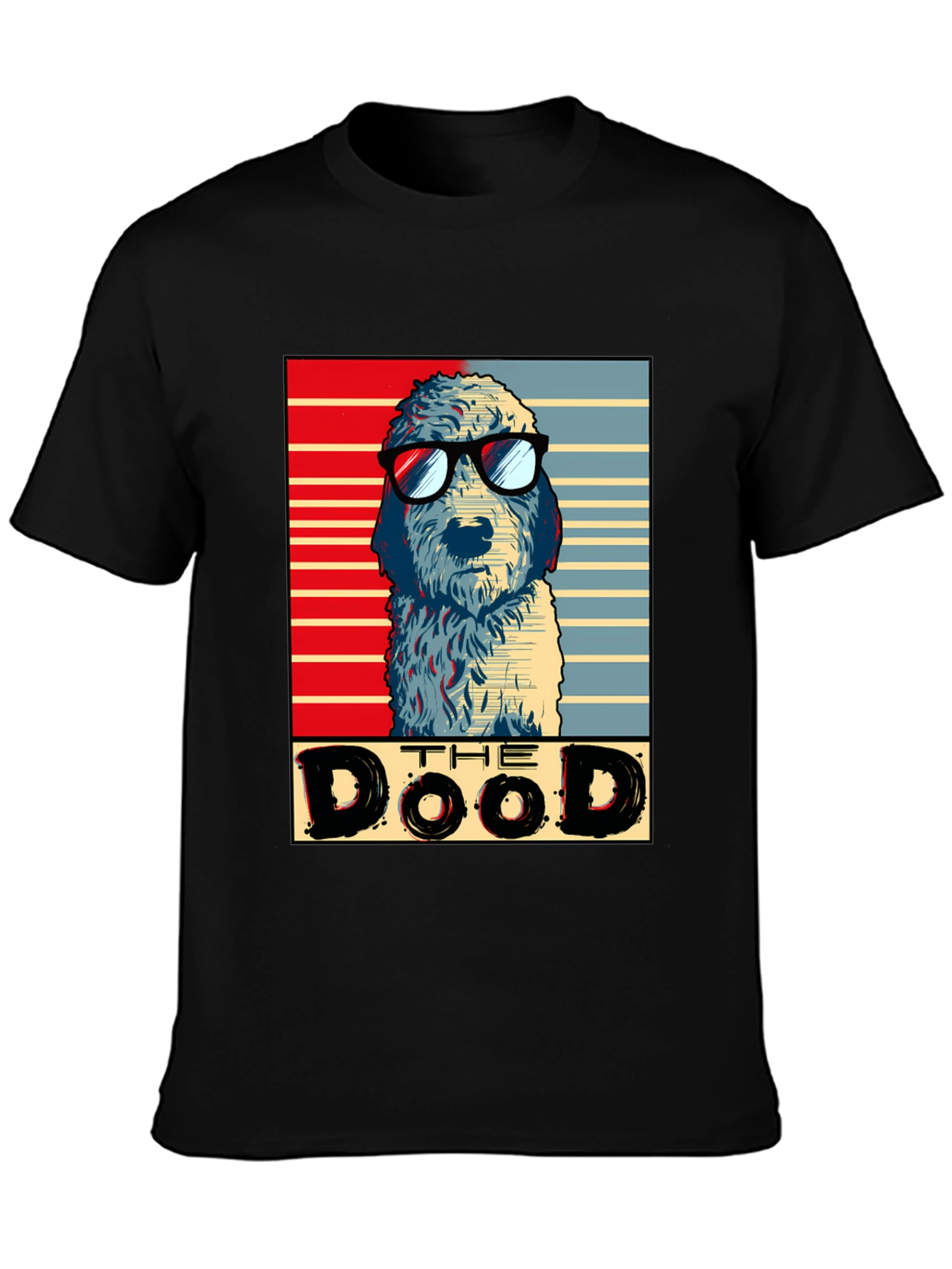 Black The Dood T-Shirt - Cool Dog Design view 3