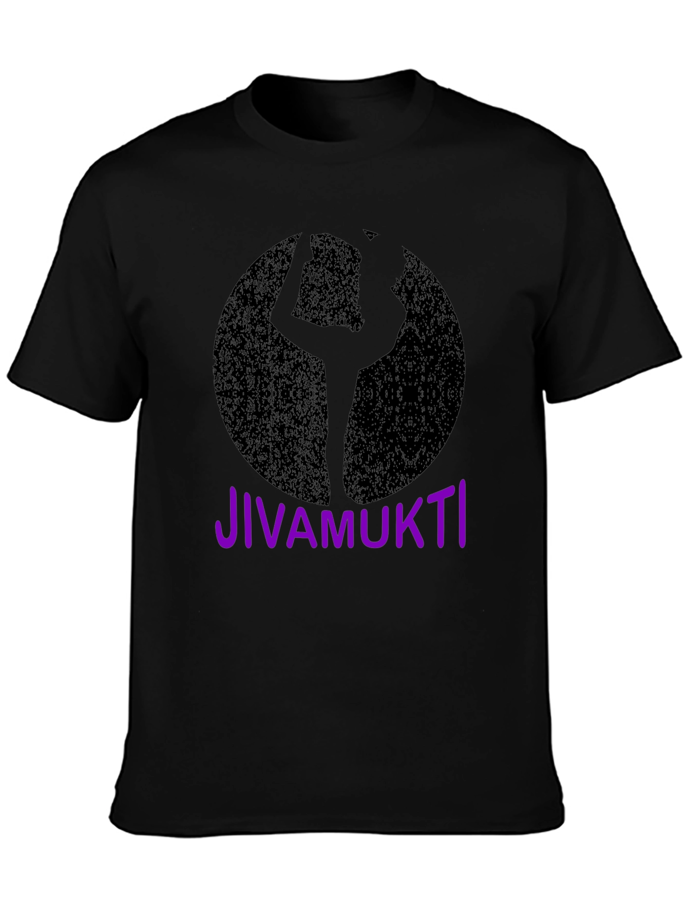 Black Jivamukti Yoga Pose Black T-Shirt view 3