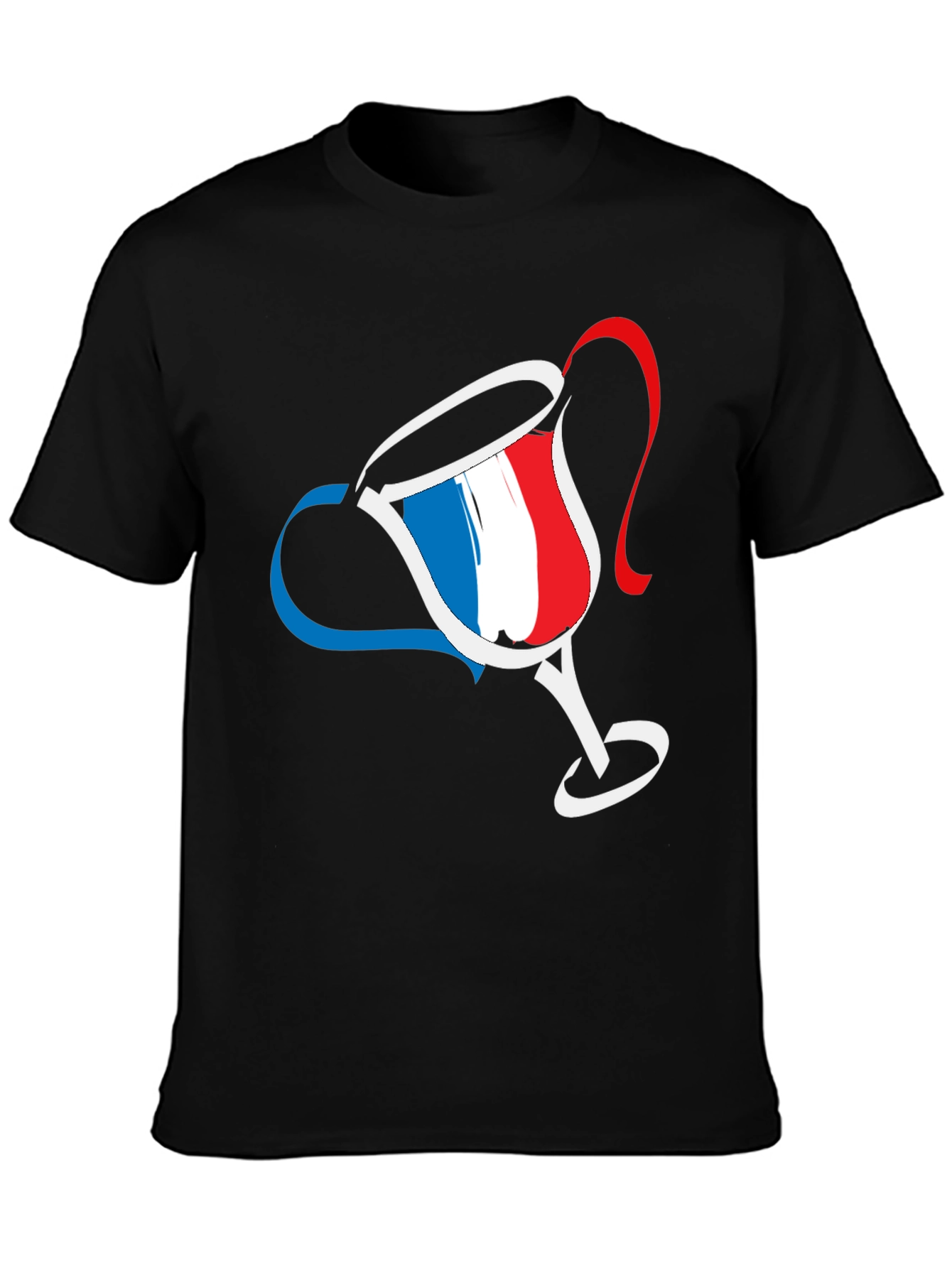 Black French Flag Cup T-Shirt view 3