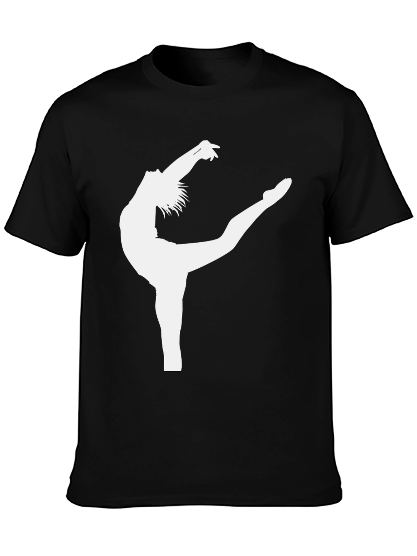 Black Gymnast Silhouette Graphic Black Tee view 3