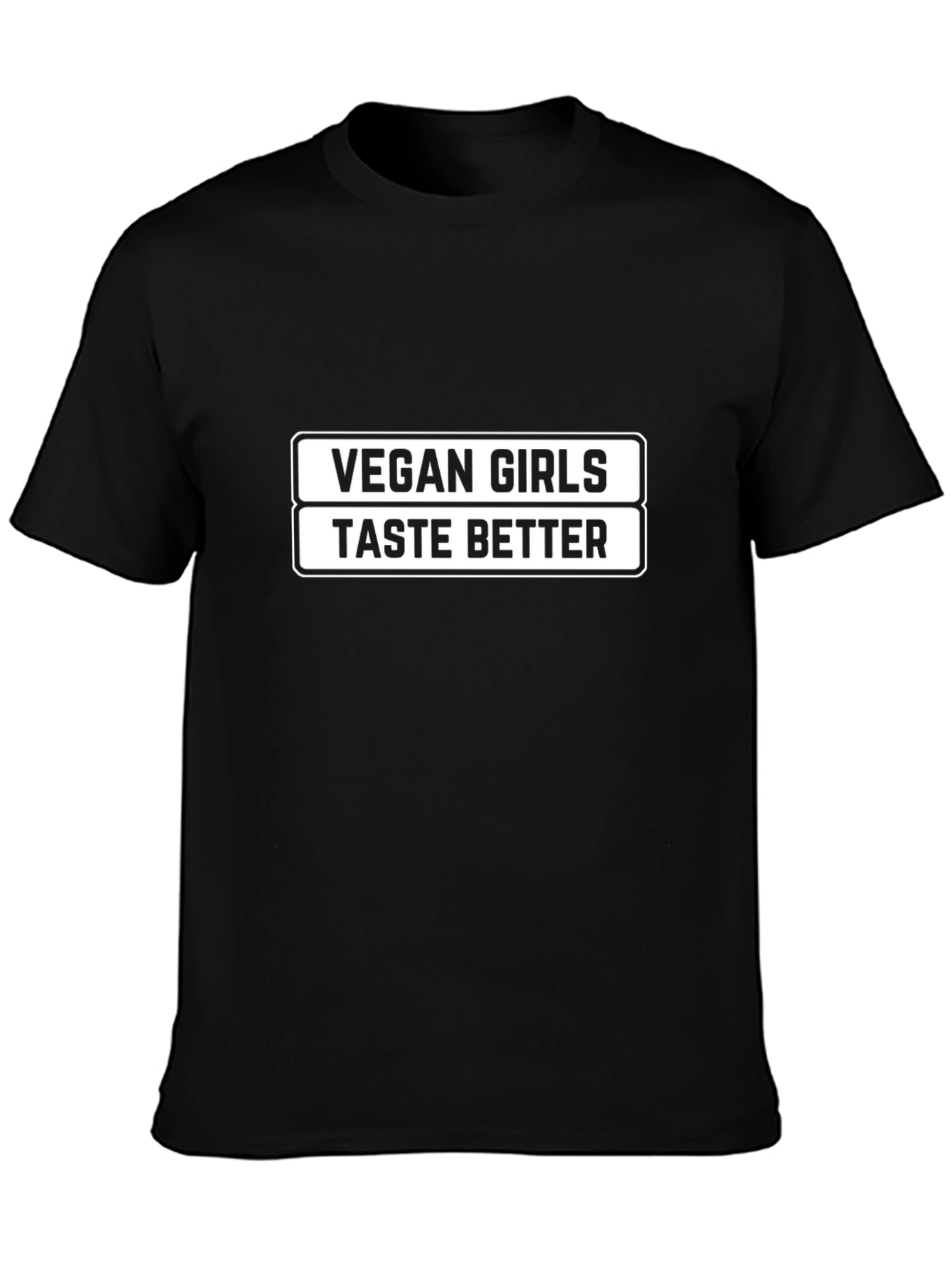 Black Vegan Girls Taste Better Graphic Tee view 3