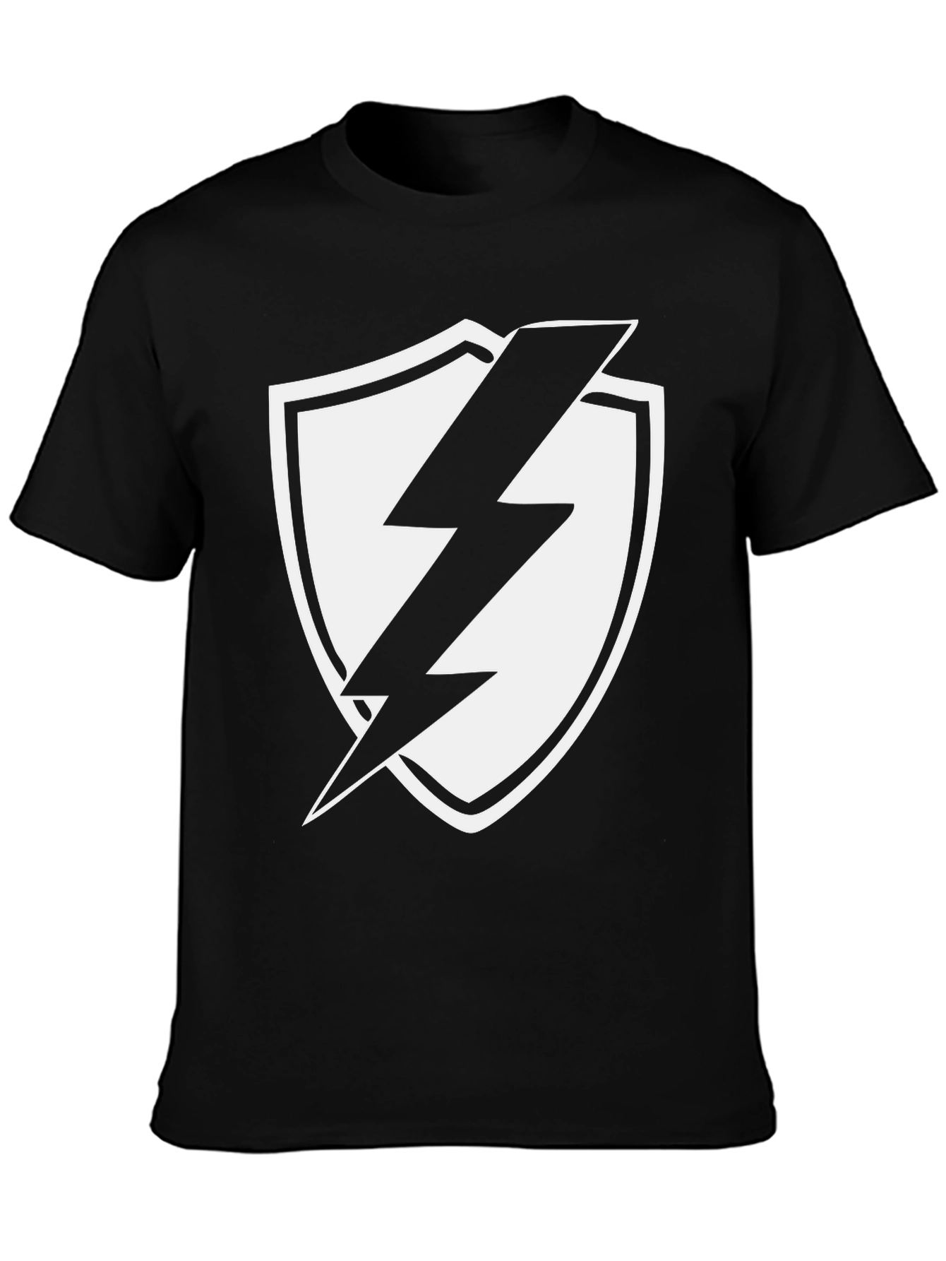 Black Lightning Shield Graphic Tee - Black view 3