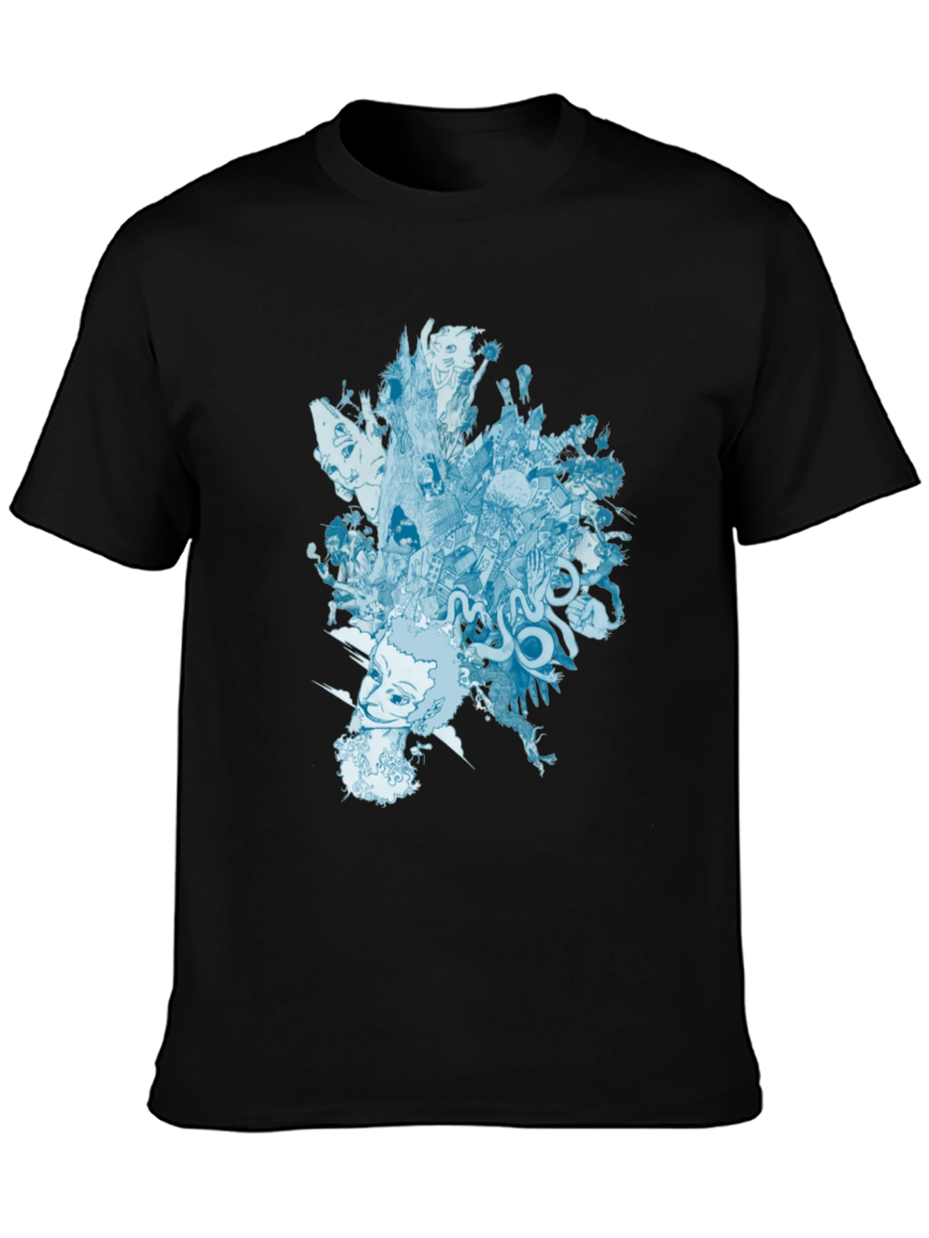 Black Abstract Graphic Print Black T-Shirt view 3