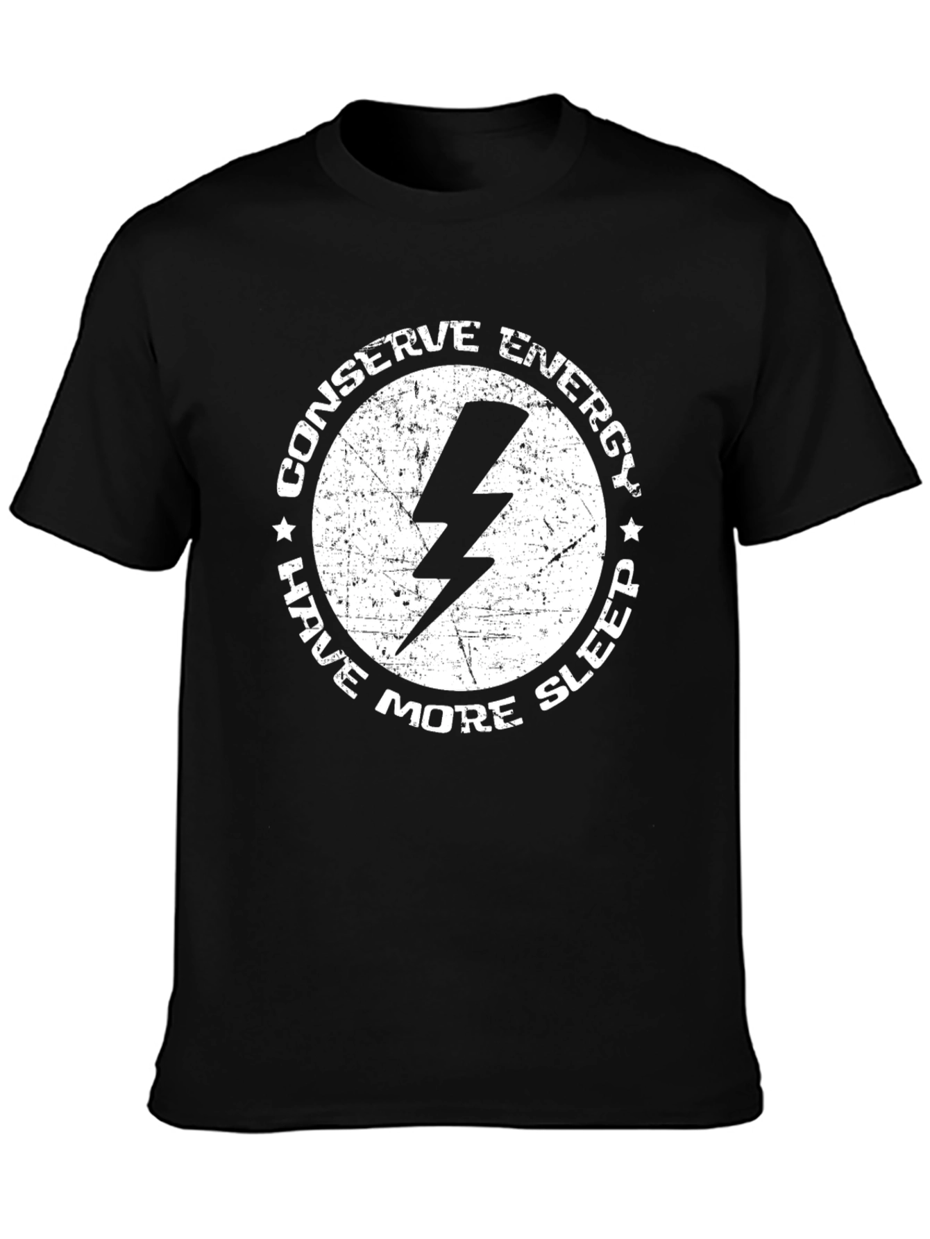 Black Conserve Energy Lightning Bolt Graphic T-Shirt view 3