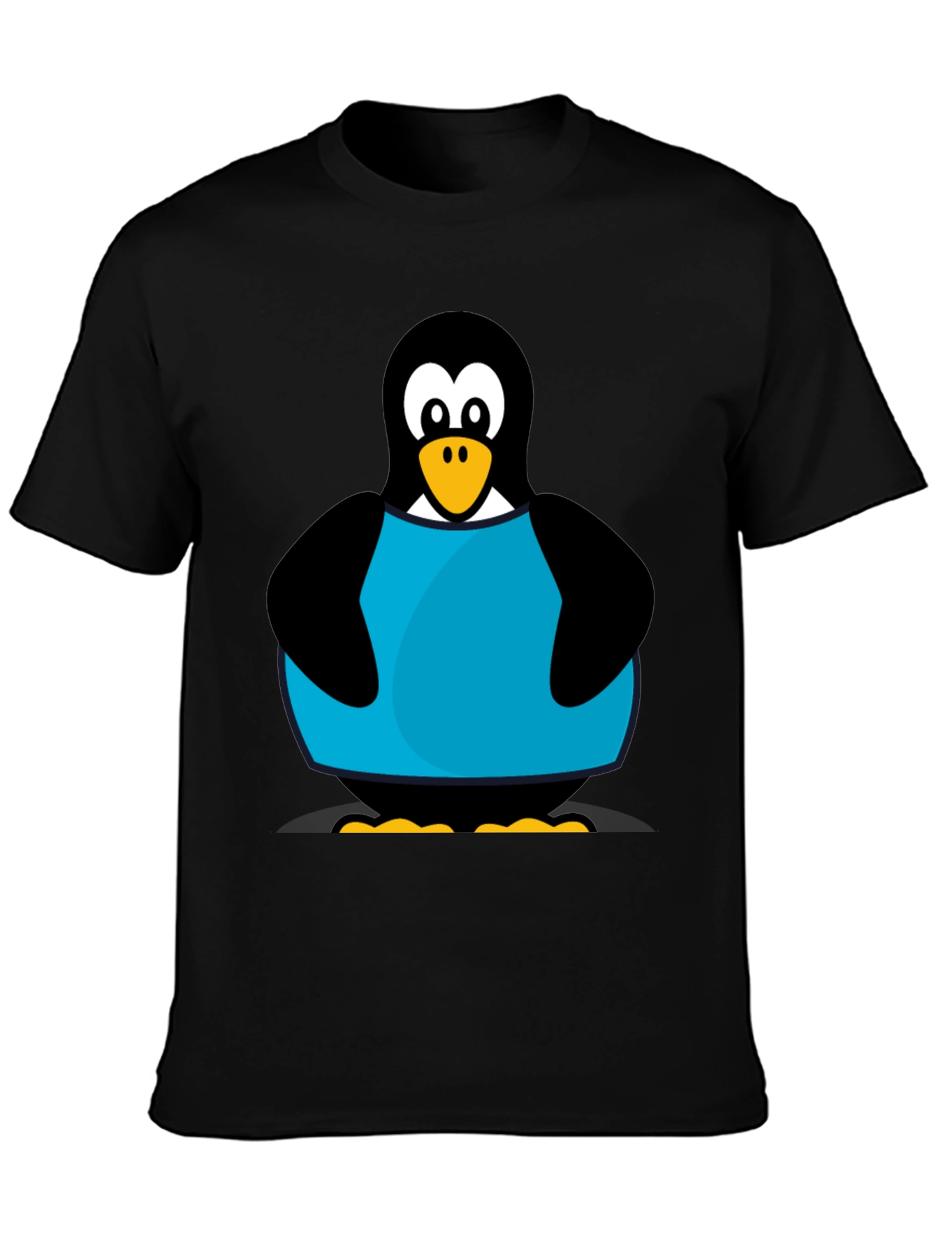 Black Penguin Graphic T-Shirt - Black Cotton Tee view 3