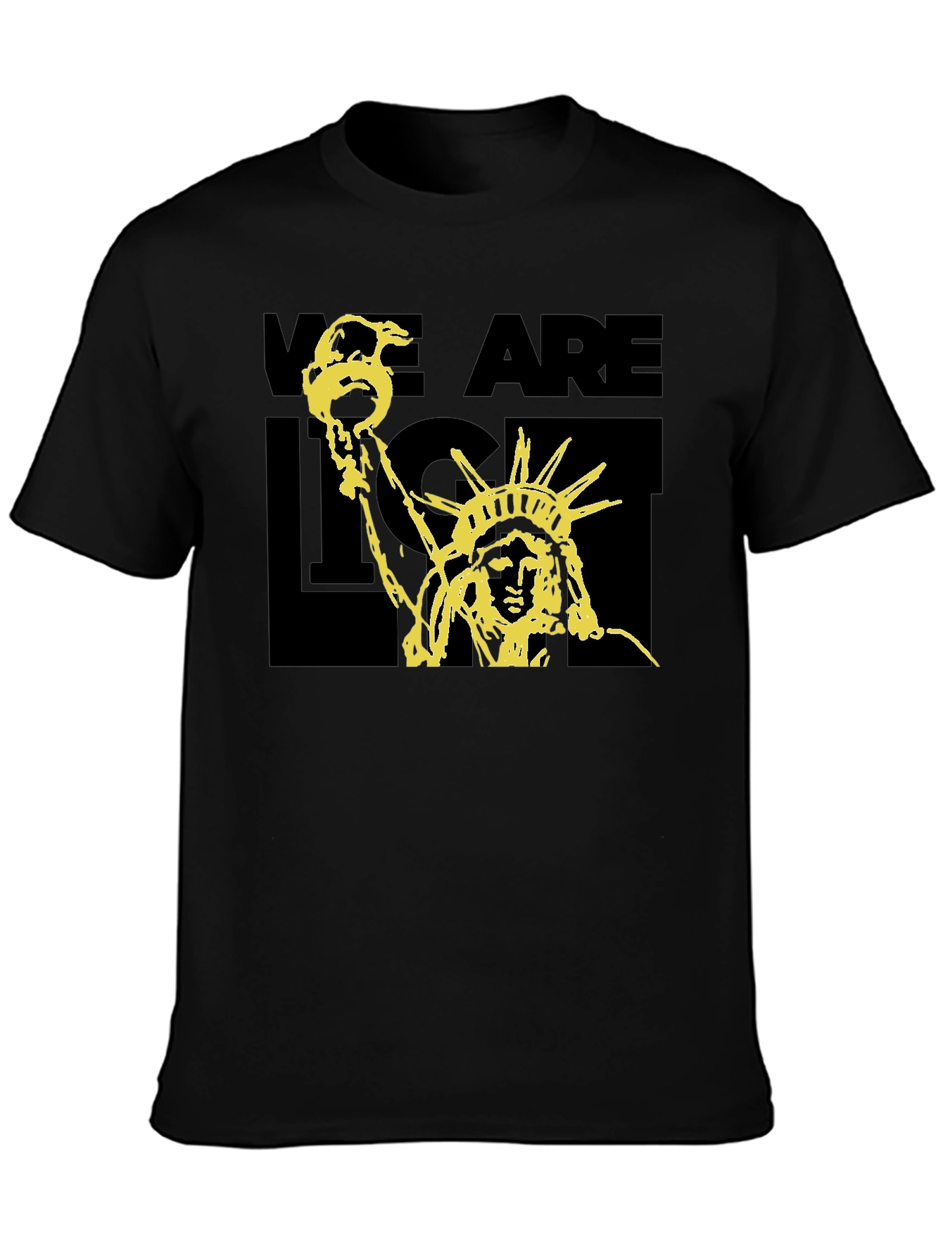 Black Statue of Liberty Graphic Print T-Shirt - Black view 3