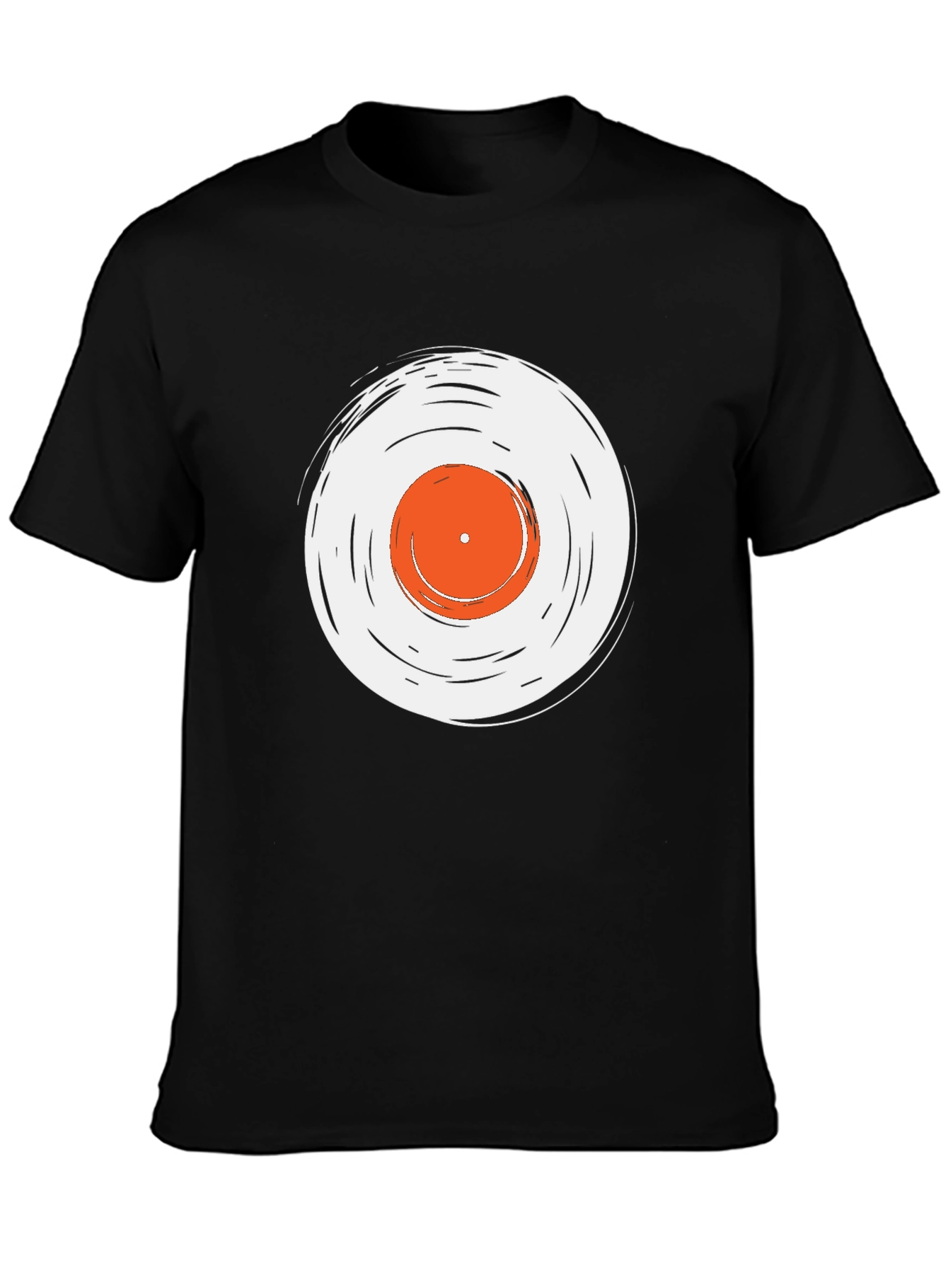 Black Vinyl Record Graphic Tee - Cool Music Lover Shirt view 3