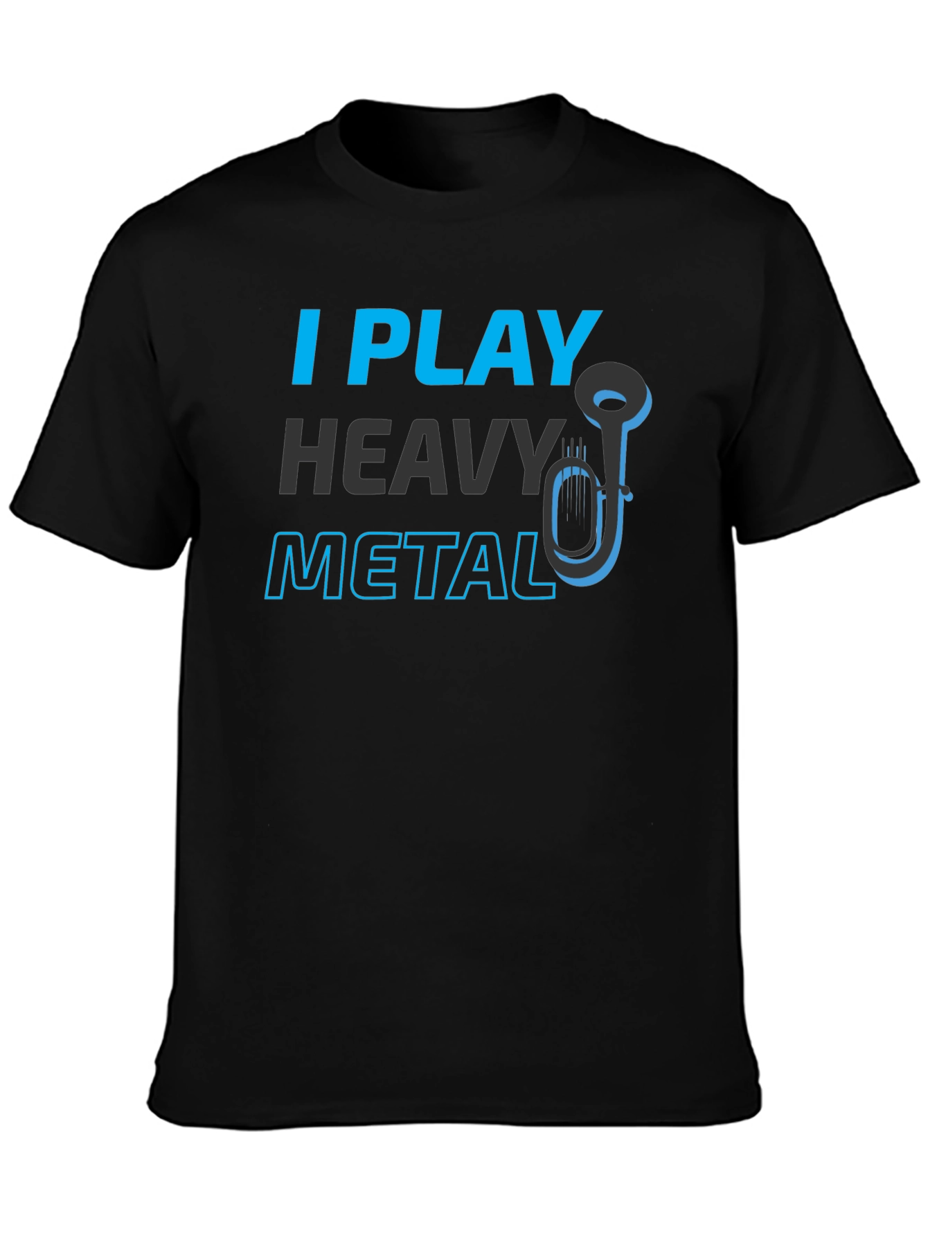 Black I Play Heavy Metal T-Shirt - Funny Musician Tee view 3