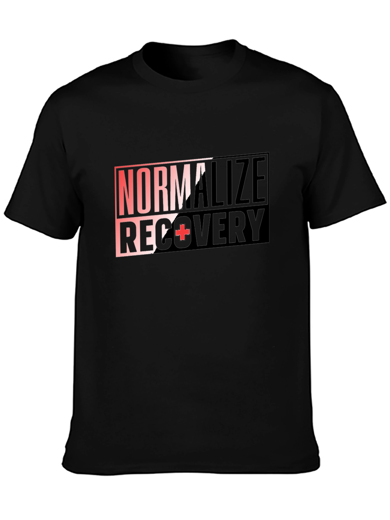 Black Normalize Recovery T-Shirt - Graphic Print Black Tee view 3