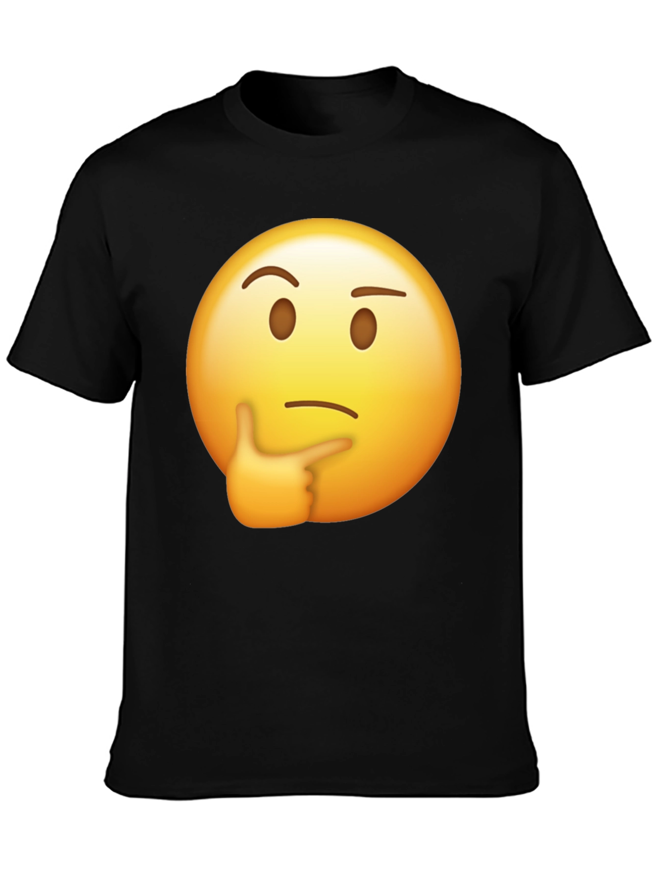 Black Thinking Emoji Graphic T-Shirt view 3