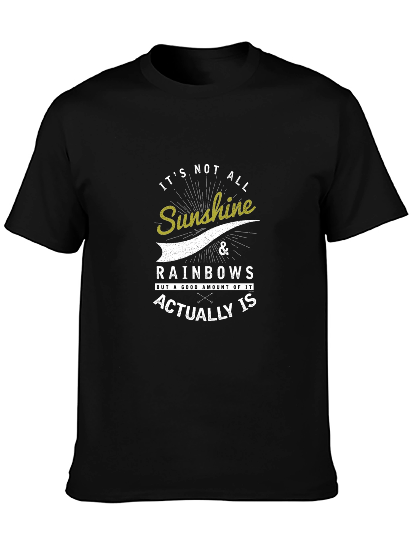Black Sunshine & Rainbows Graphic T-Shirt - Black view 3
