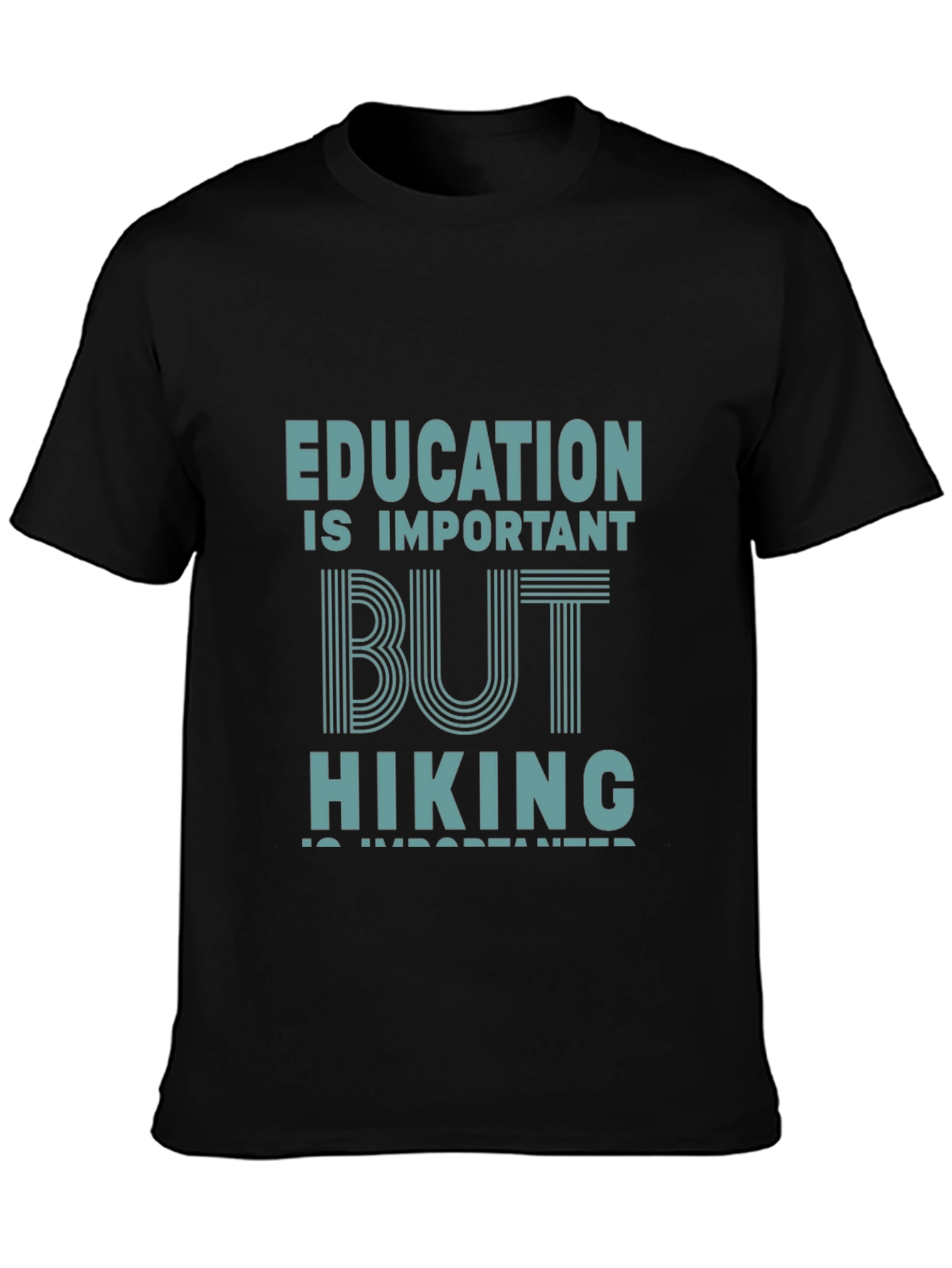 Black Education vs Hiking Tee - Mens Graphic Novelty T-Shirt view 3