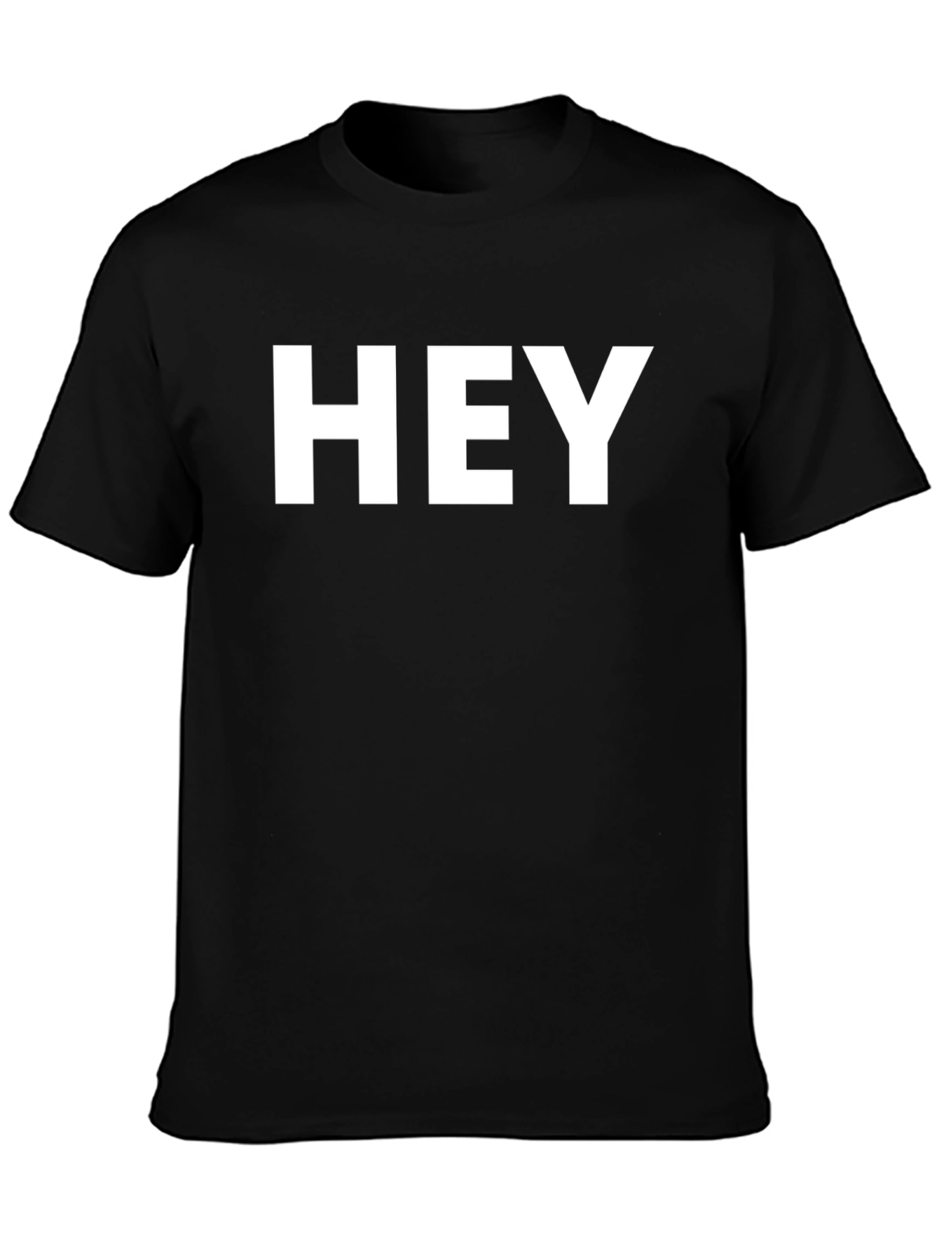 Black HEY Graphic Tee - Black Short Sleeve Casual Shirt view 3