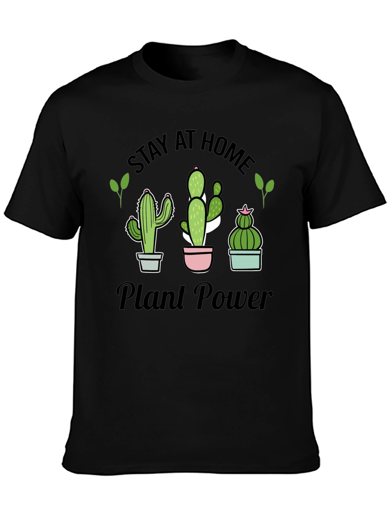 Stay At Home Plant Power T-Shirt Cactus Lover Tee - 3