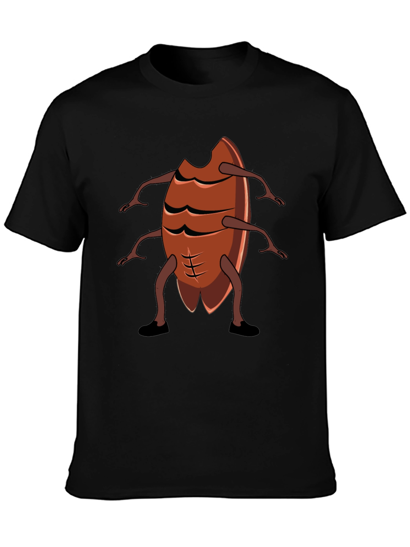Black Cockroach Bodybuilder Graphic Tee - Funny Insect Gym Shirt view 3