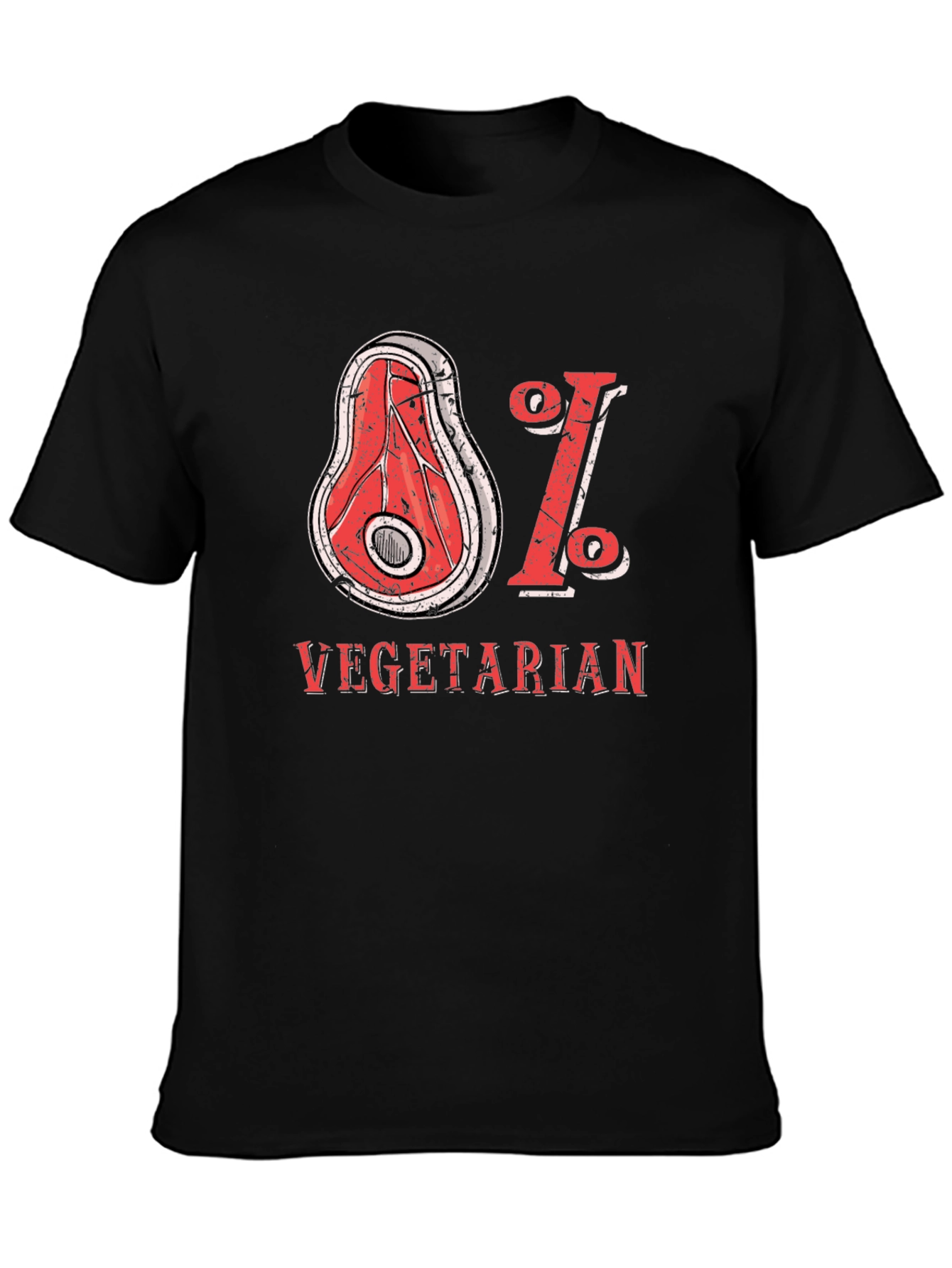 Black 81% Vegetarian Graphic Tee - Humor T-Shirt view 3