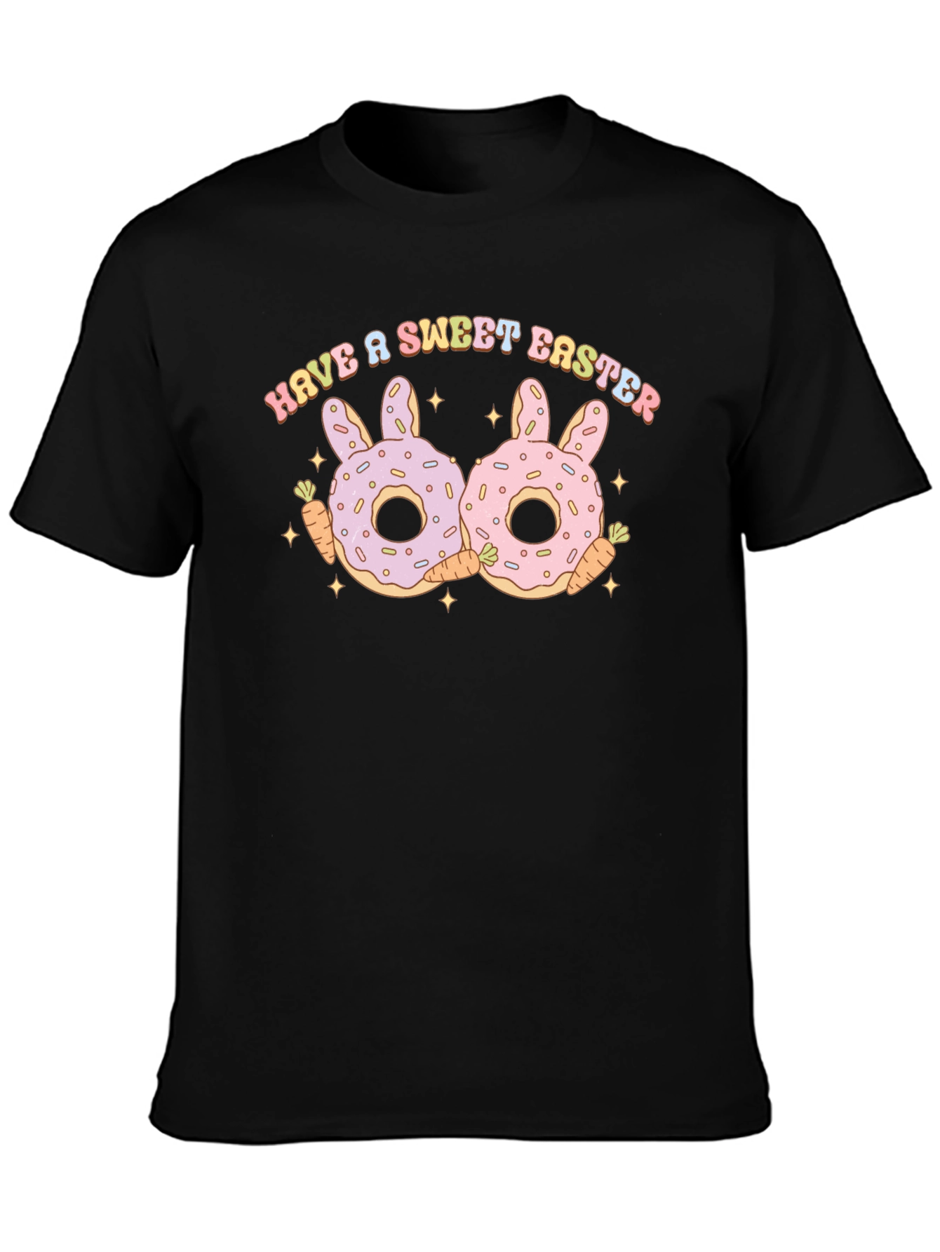 Black Sweet Easter Bunny Donut T-Shirt view 3