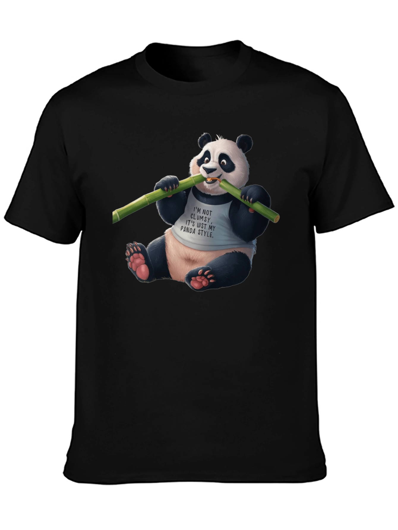 Black Panda Style Black T-Shirt view 3