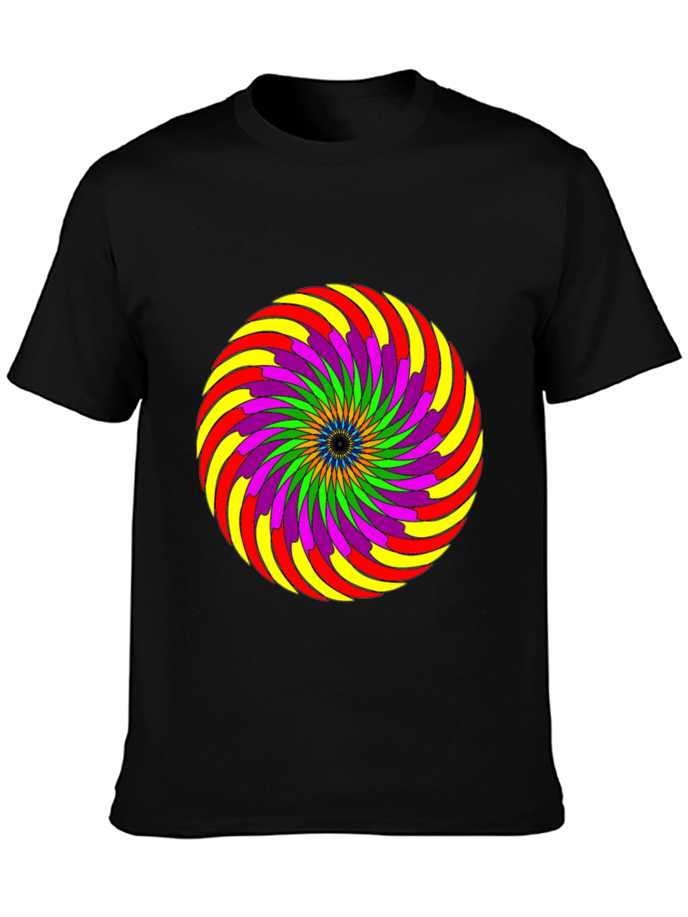 Black Psychedelic Swirl Graphic Tee - Black view 3