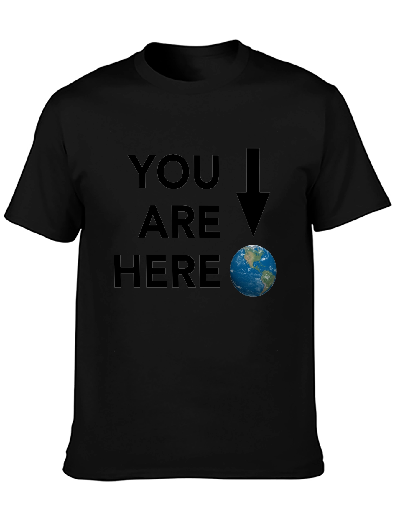 Black You Are Here Earth Graphic Tee - Black view 3