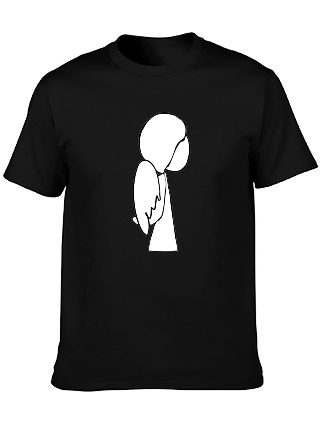 Black Minimalist Line Art Graphic T-Shirt view 3