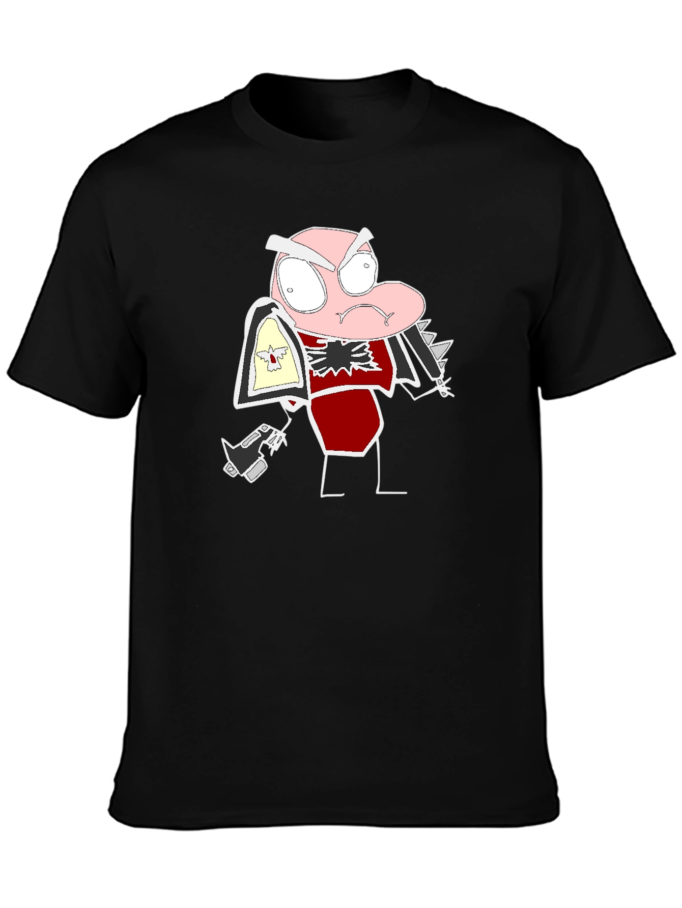 Black Cartoon Character T-Shirt view 3