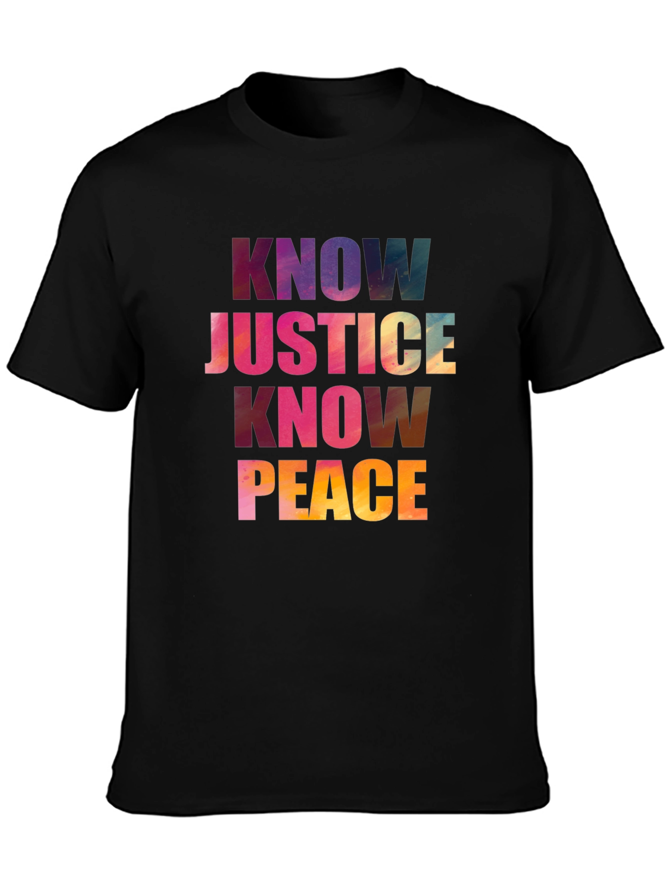 Black Know Justice Know Peace Graphic T-Shirt view 3