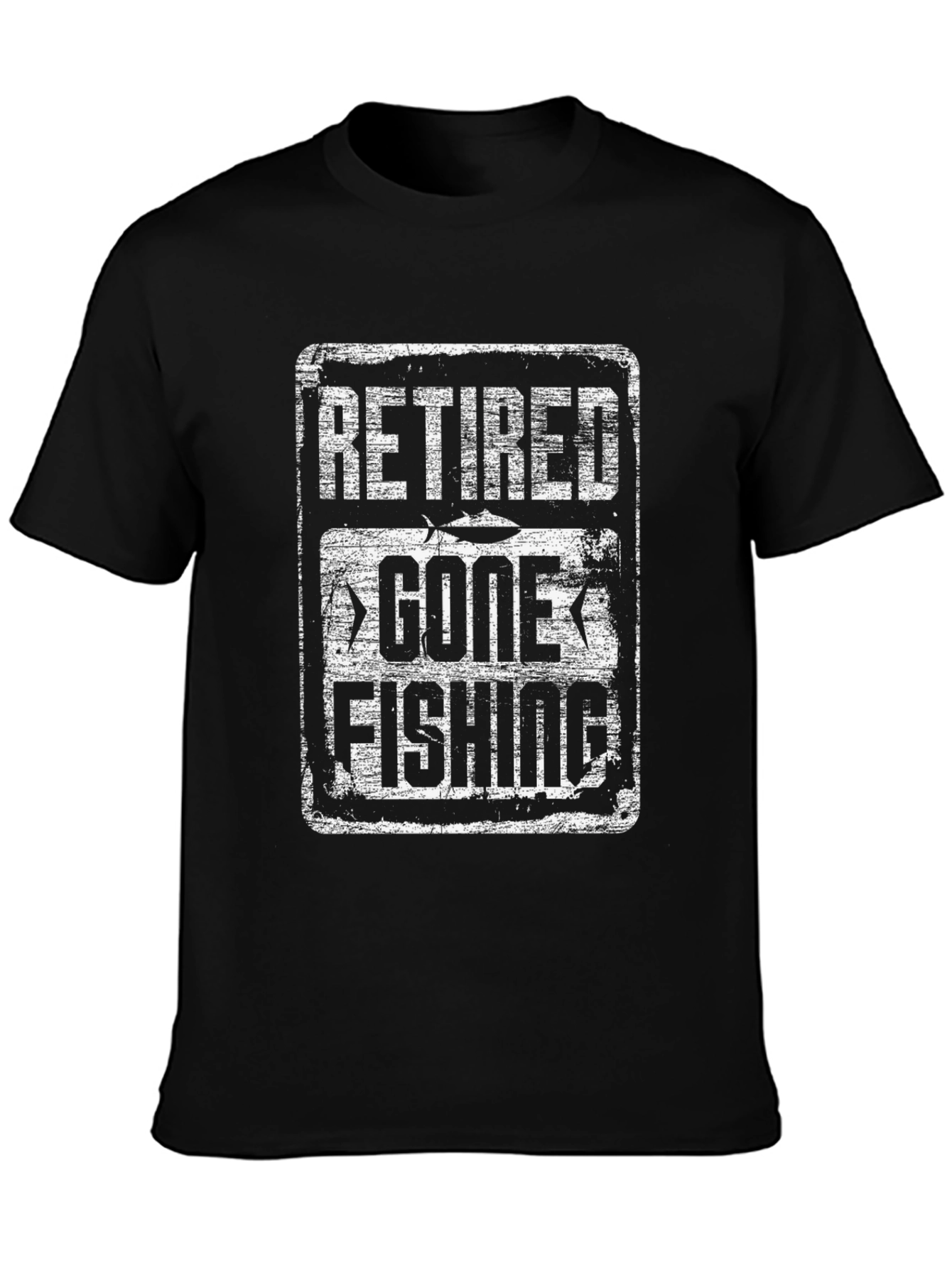 Black Retired Gone Fishing Graphic Tee view 3