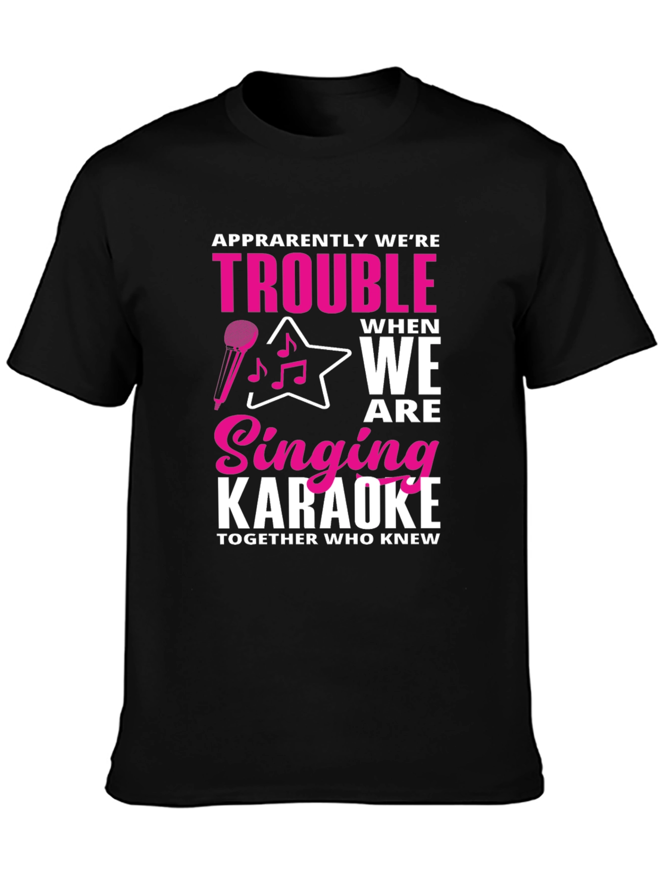 Black Karaoke Trouble Graphic Tee view 3