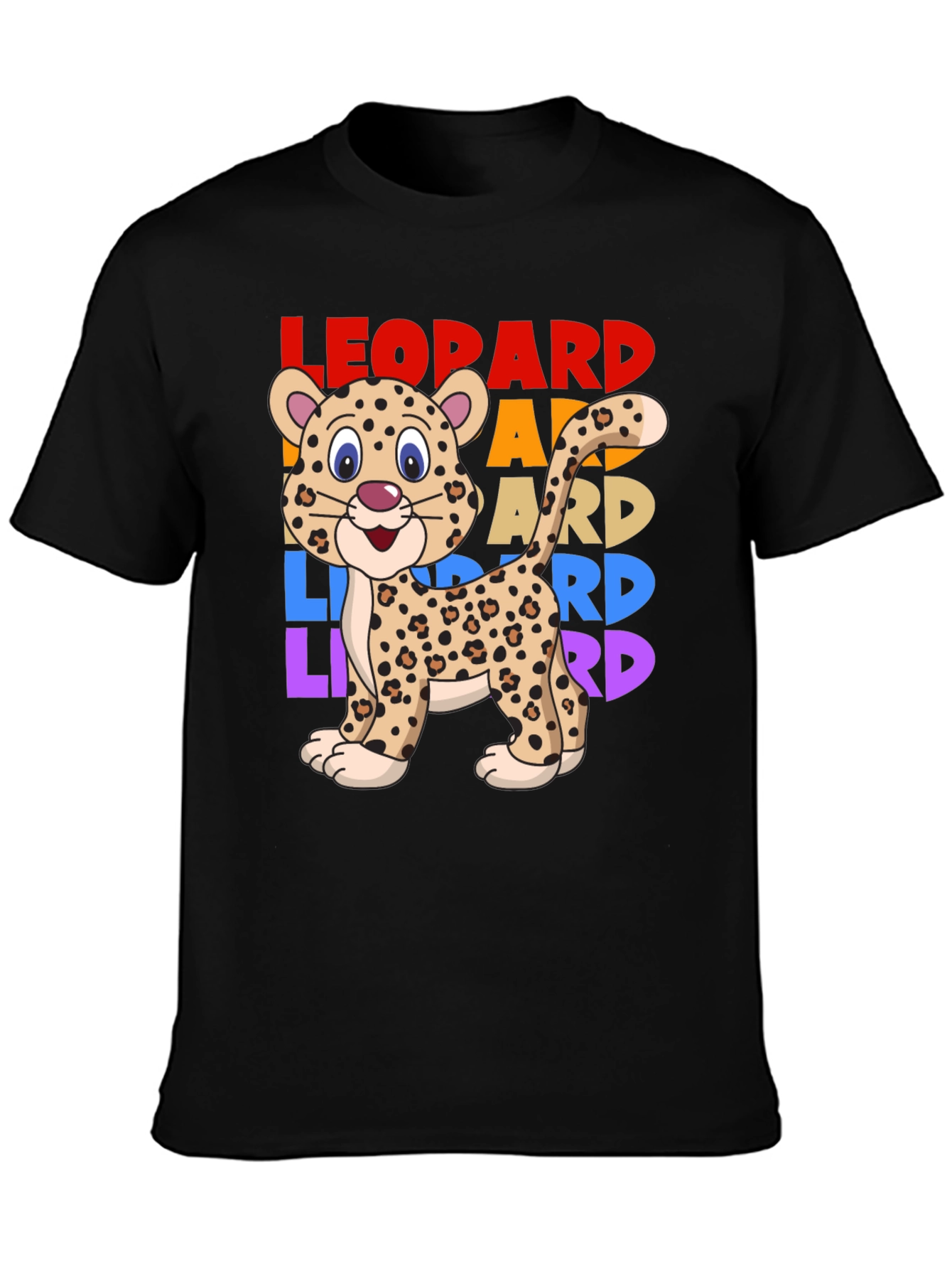 Black Leopard Graphic T-Shirt - Cute Animal Tee view 3