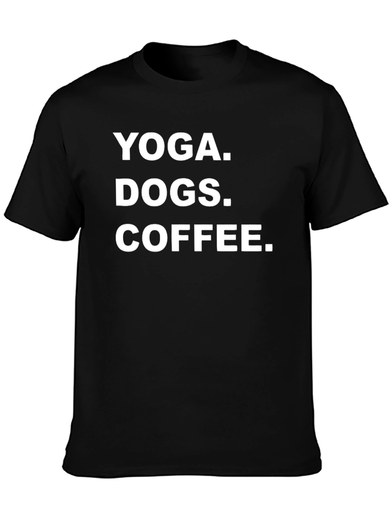 Black Yoga Dogs Coffee Graphic Tee - Black Cotton T-Shirt view 3