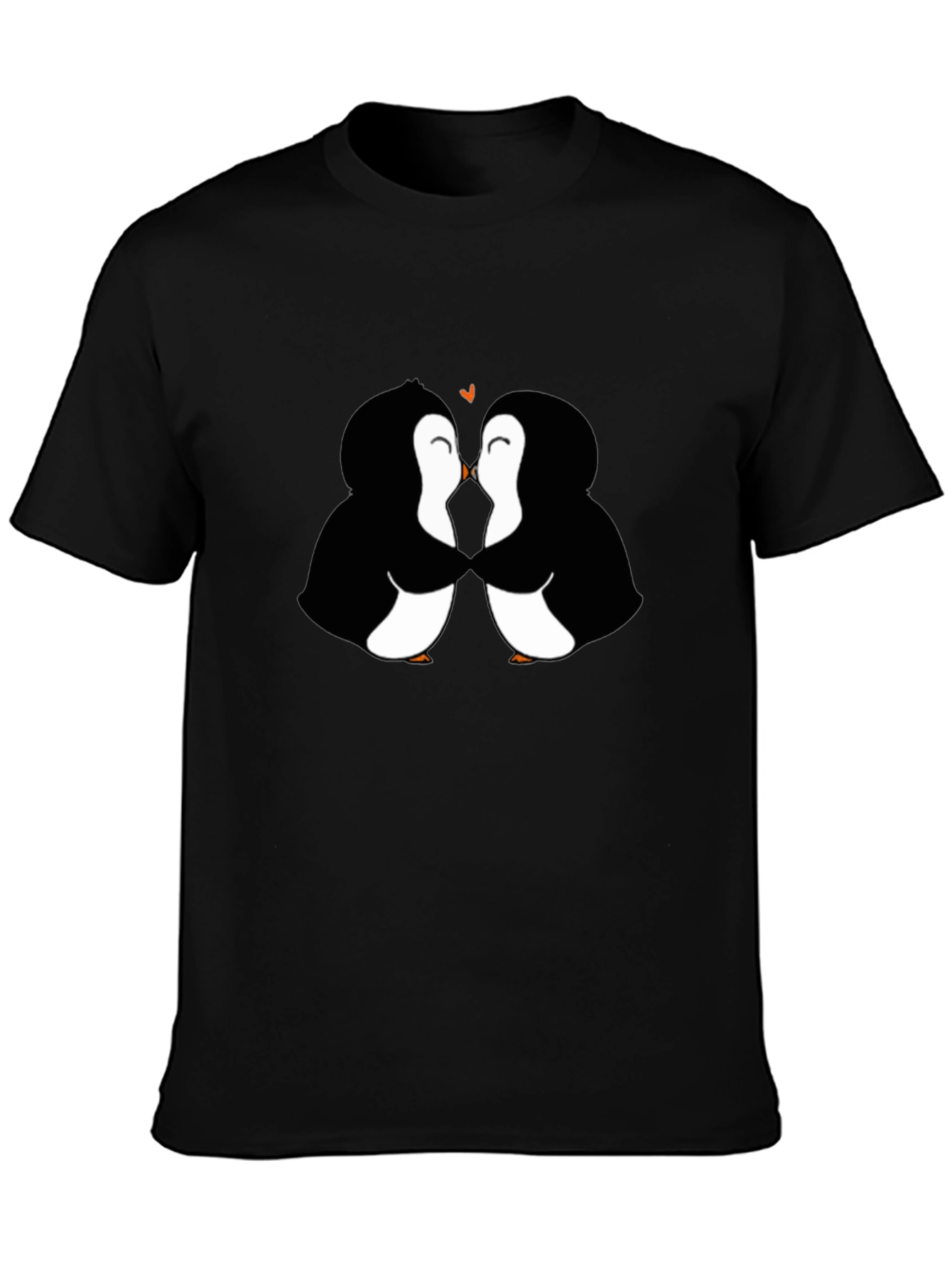 Black Penguin Love Black T-Shirt view 3